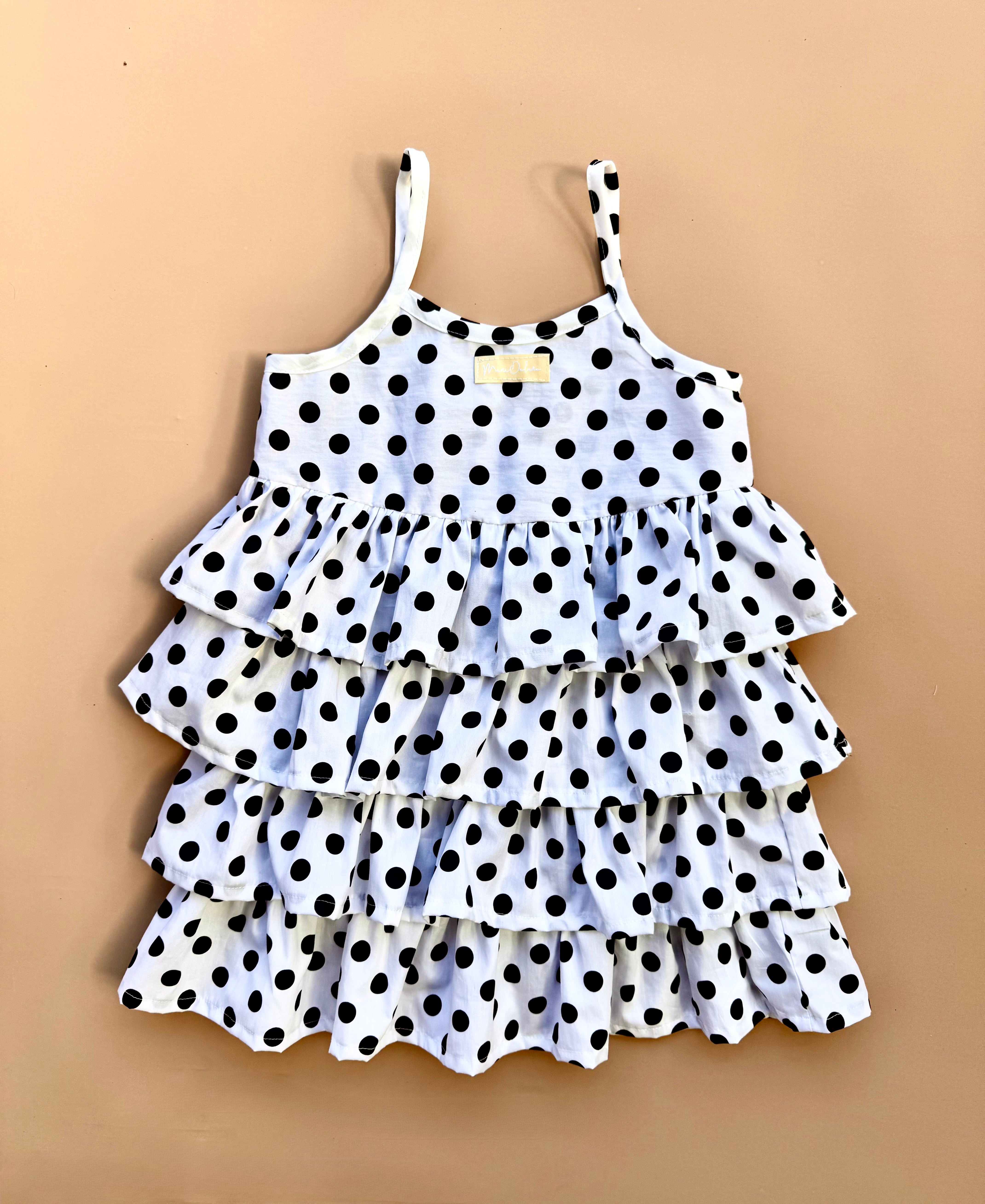 RaRa Dress - Navy Polka Dot