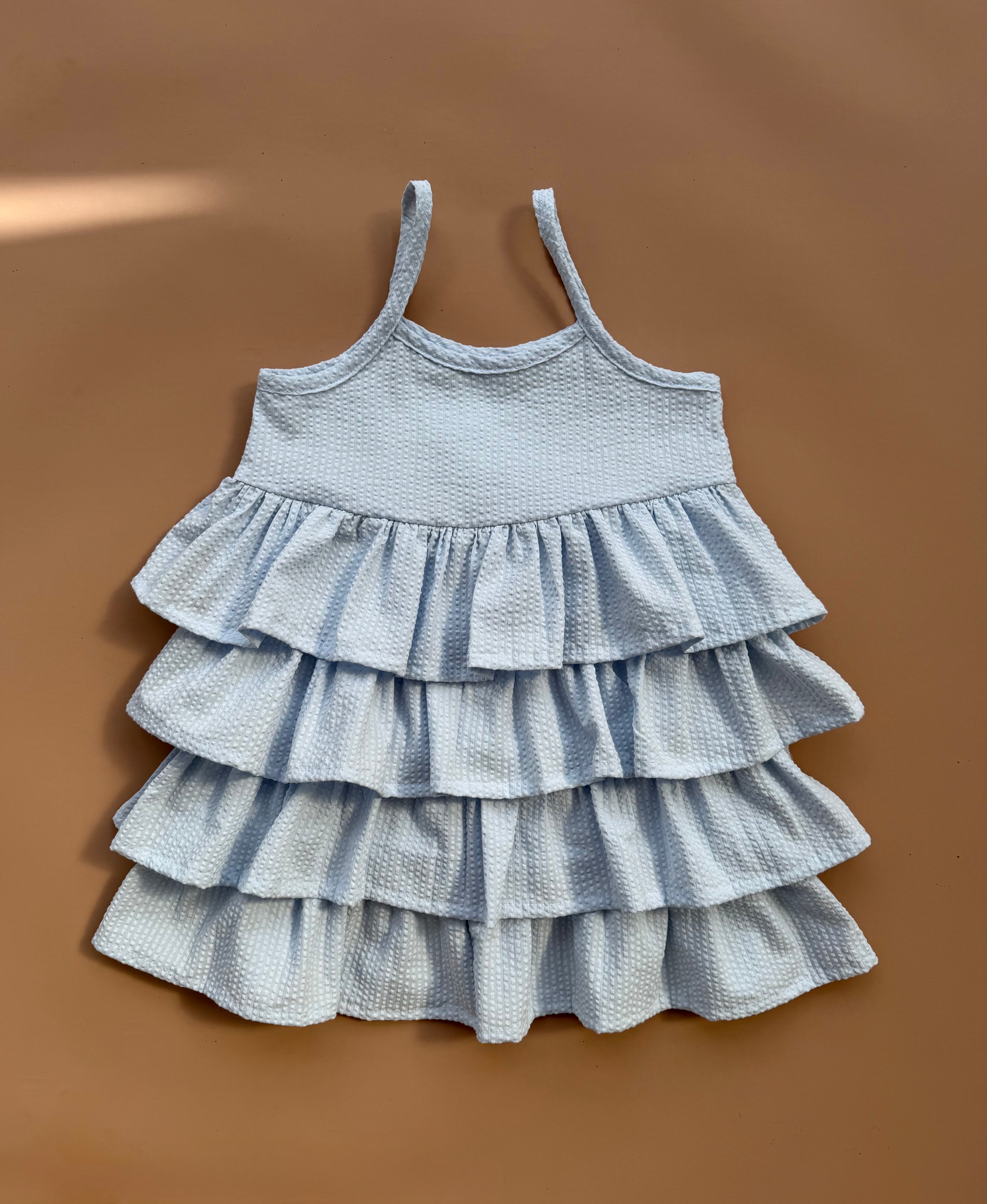 RaRa Dress - Ice Blue Seersucker