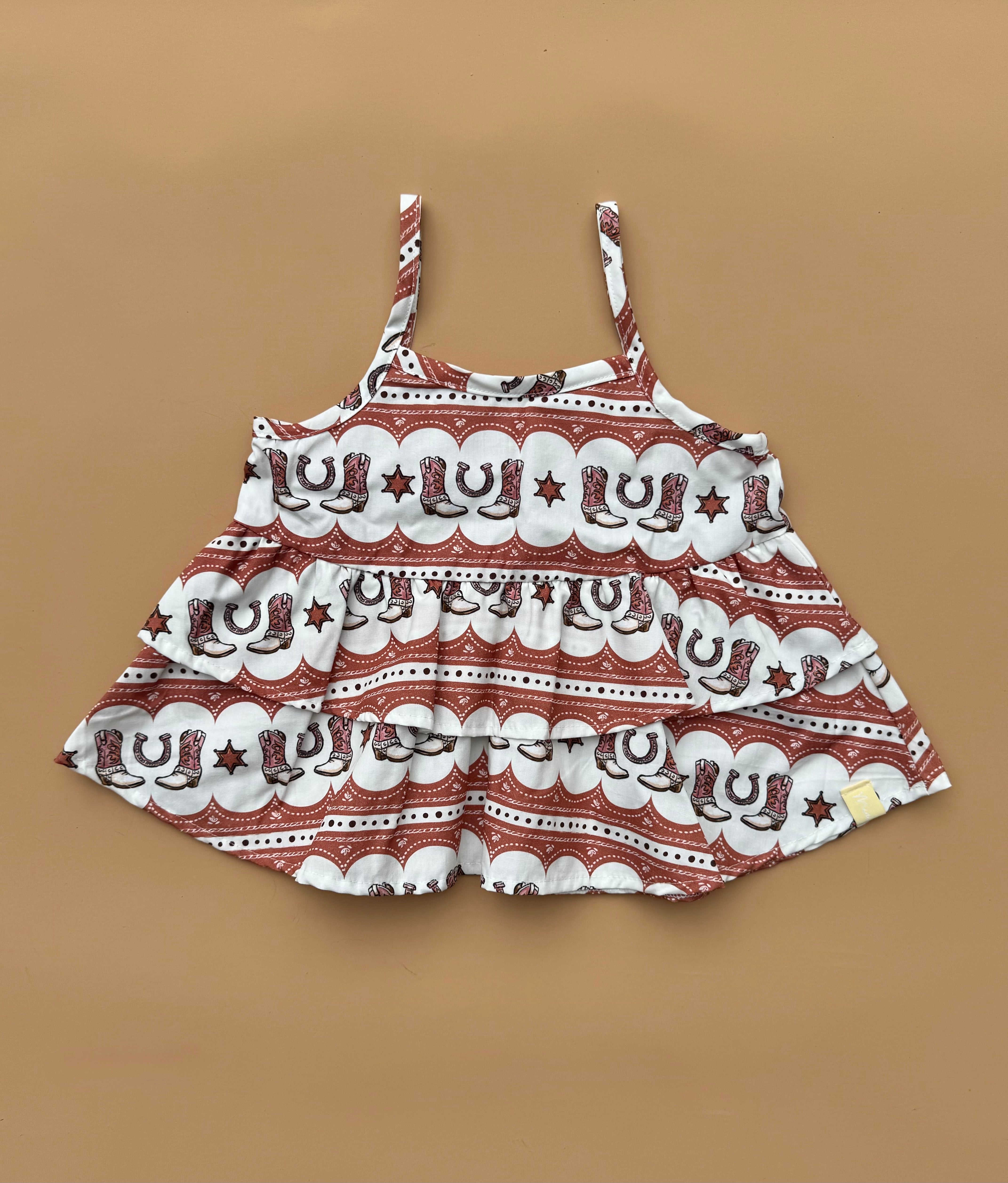 Double Peplum Singlet - Bootscootin Baby