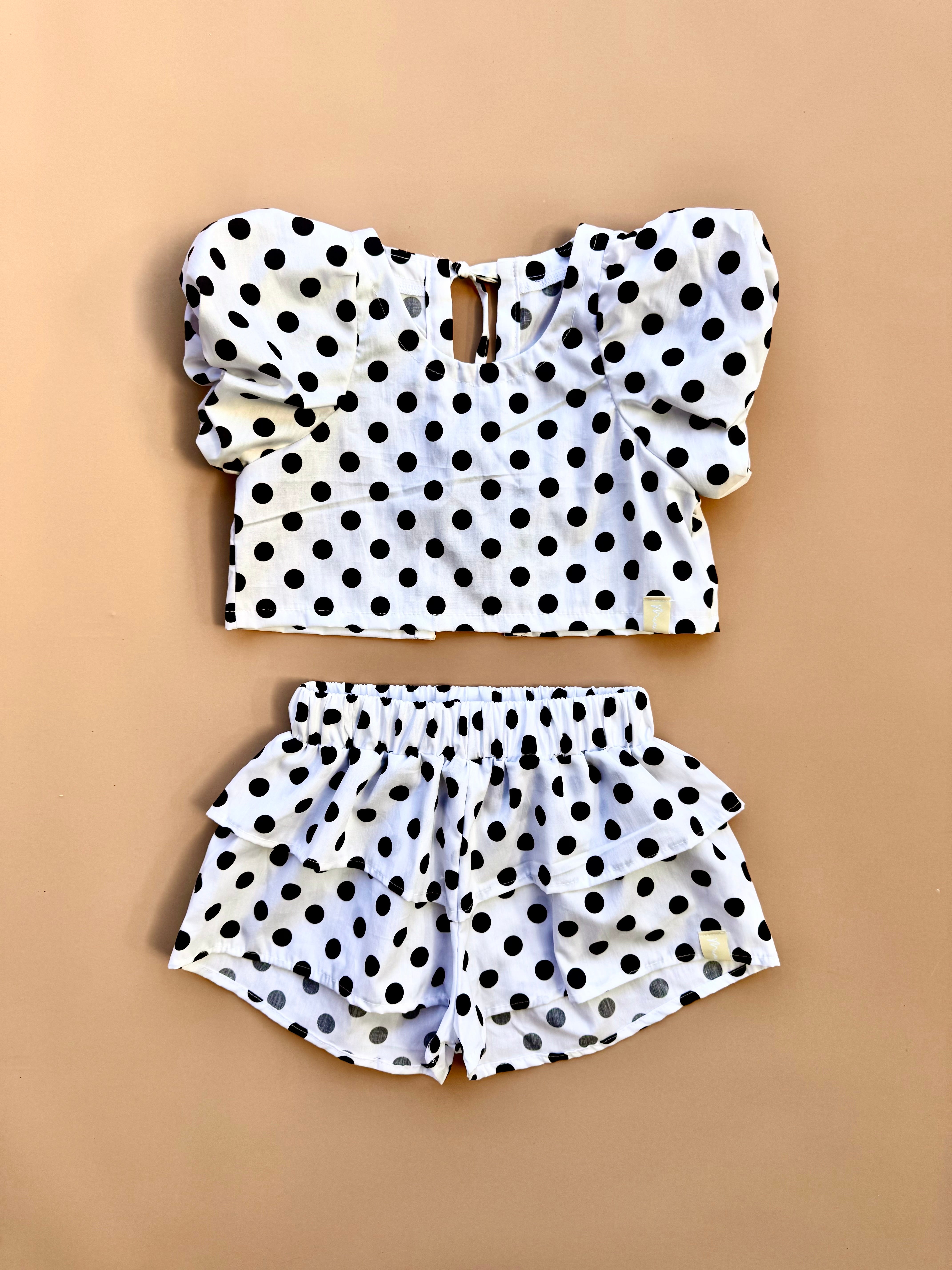 Elora Top - Navy Polka Dot