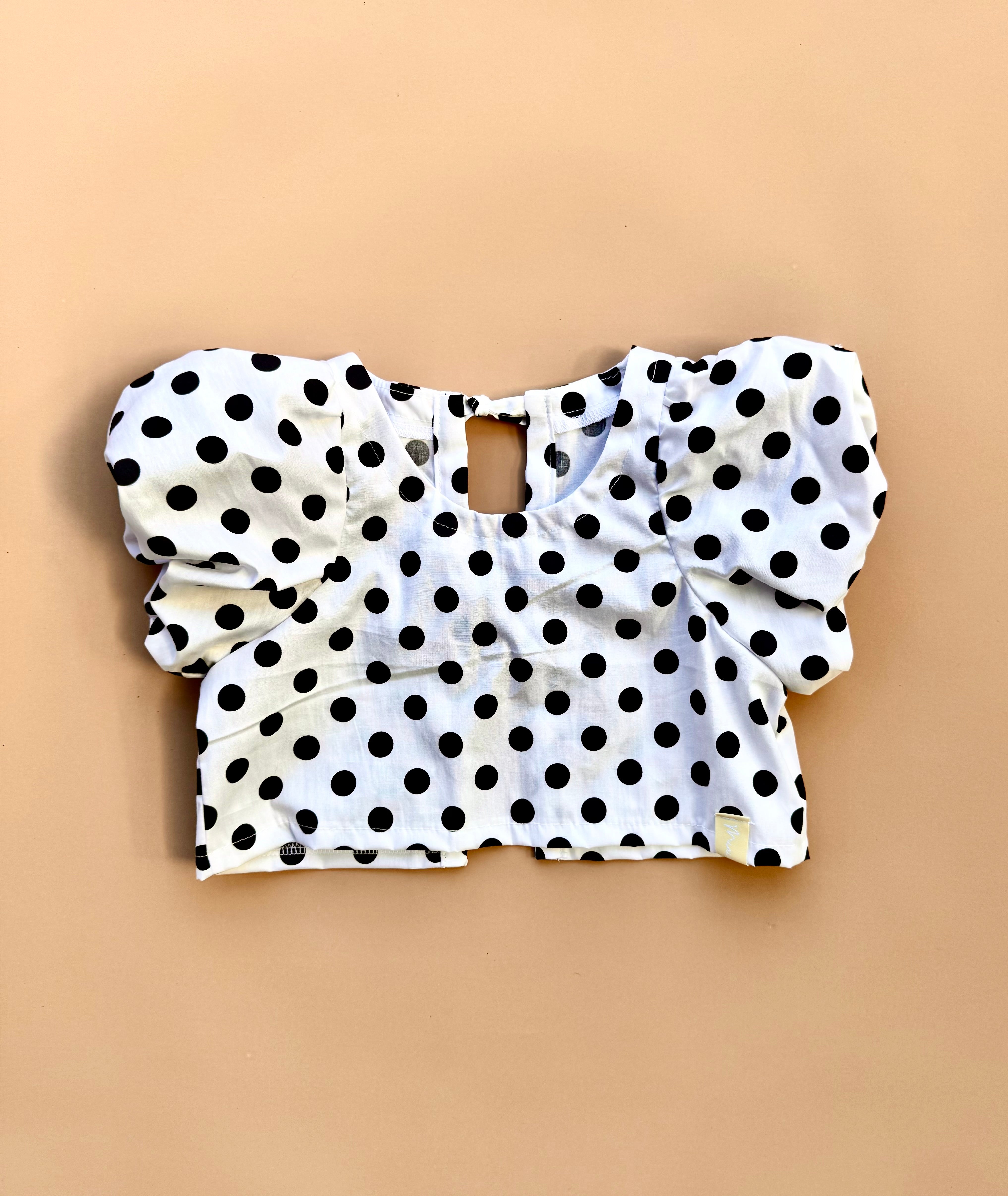 Elora Top - Navy Polka Dot