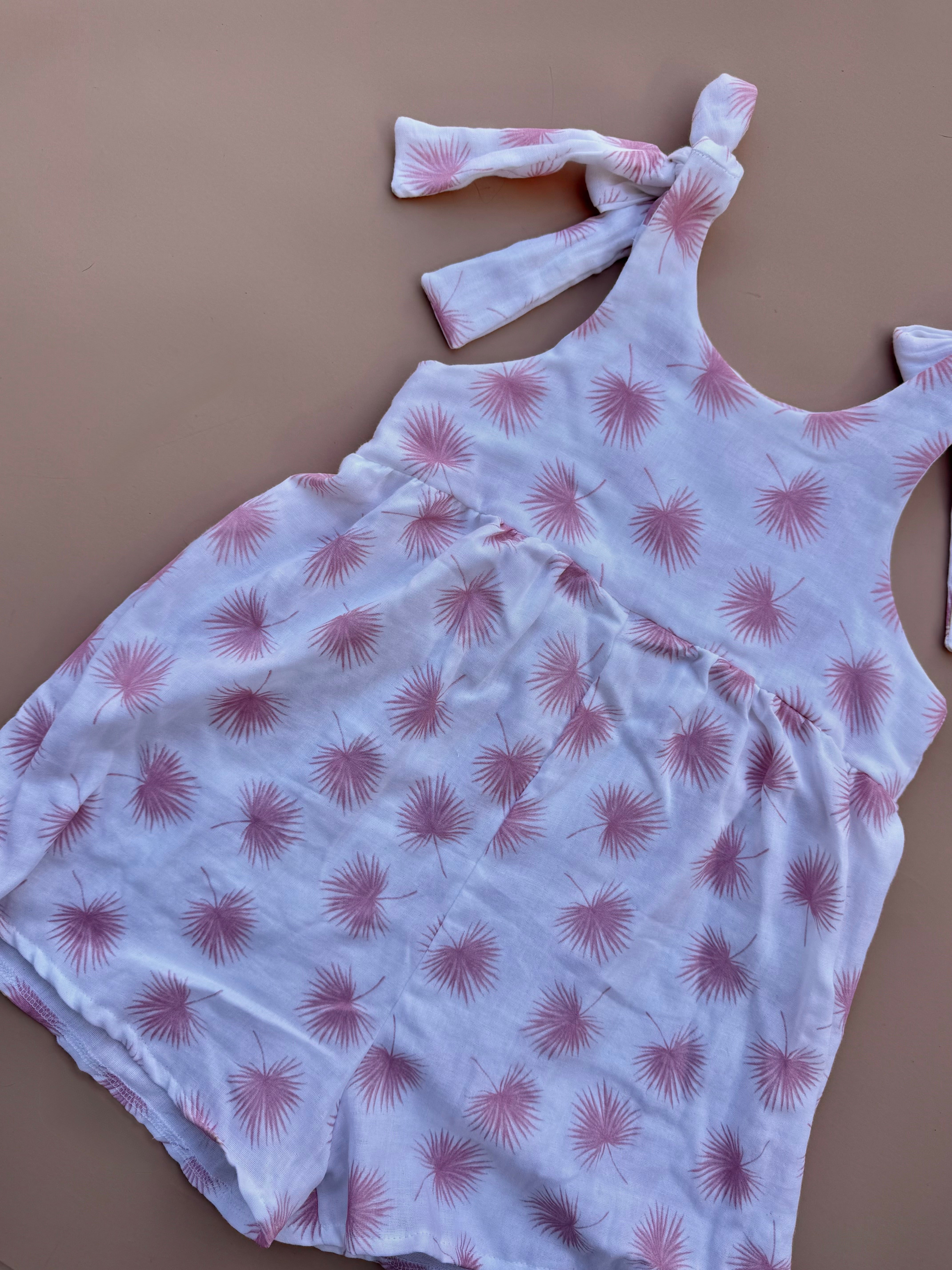 Hallie Playsuit - Pink Palms