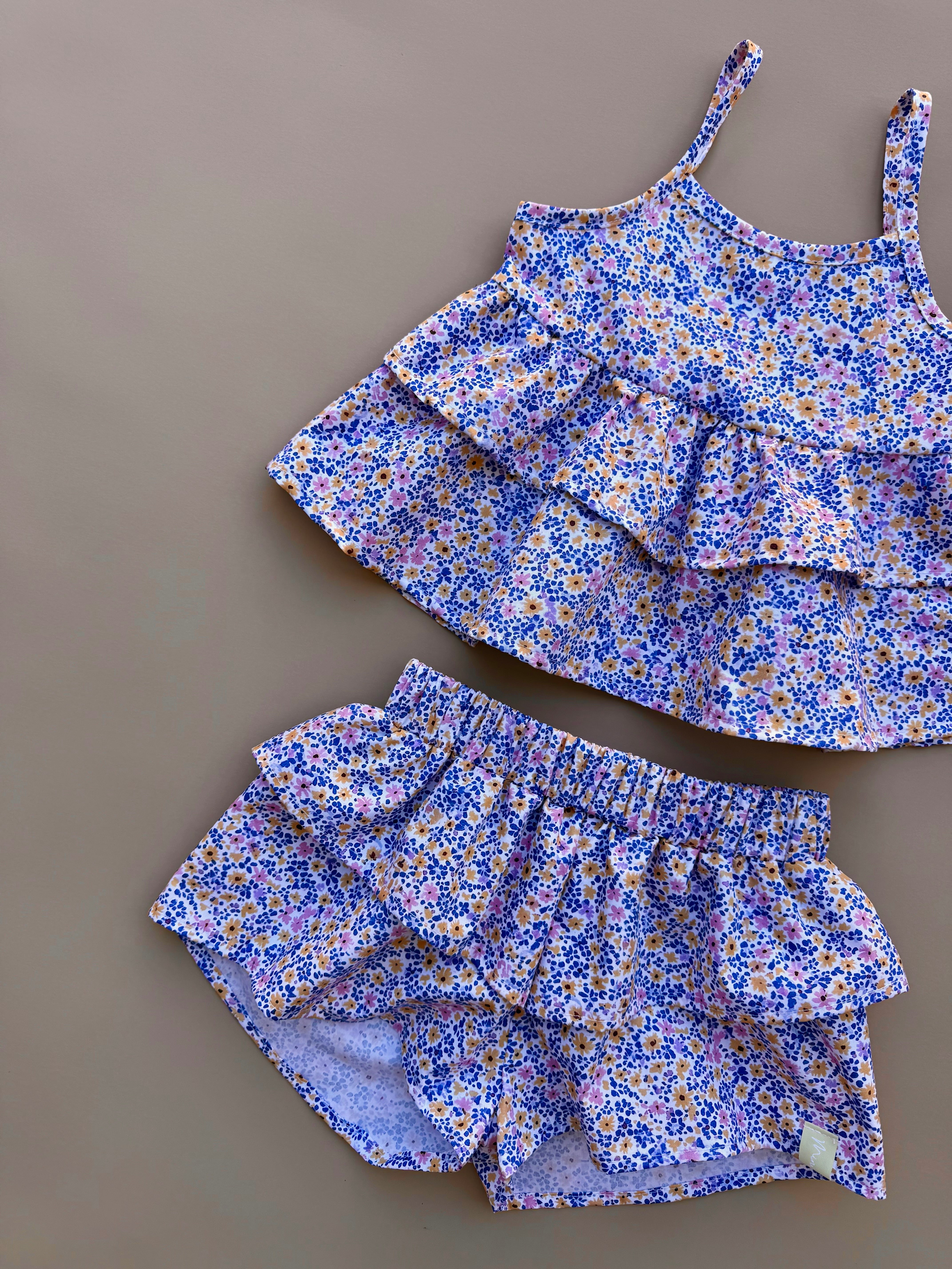 Double Peplum Singlet - Summer Floral