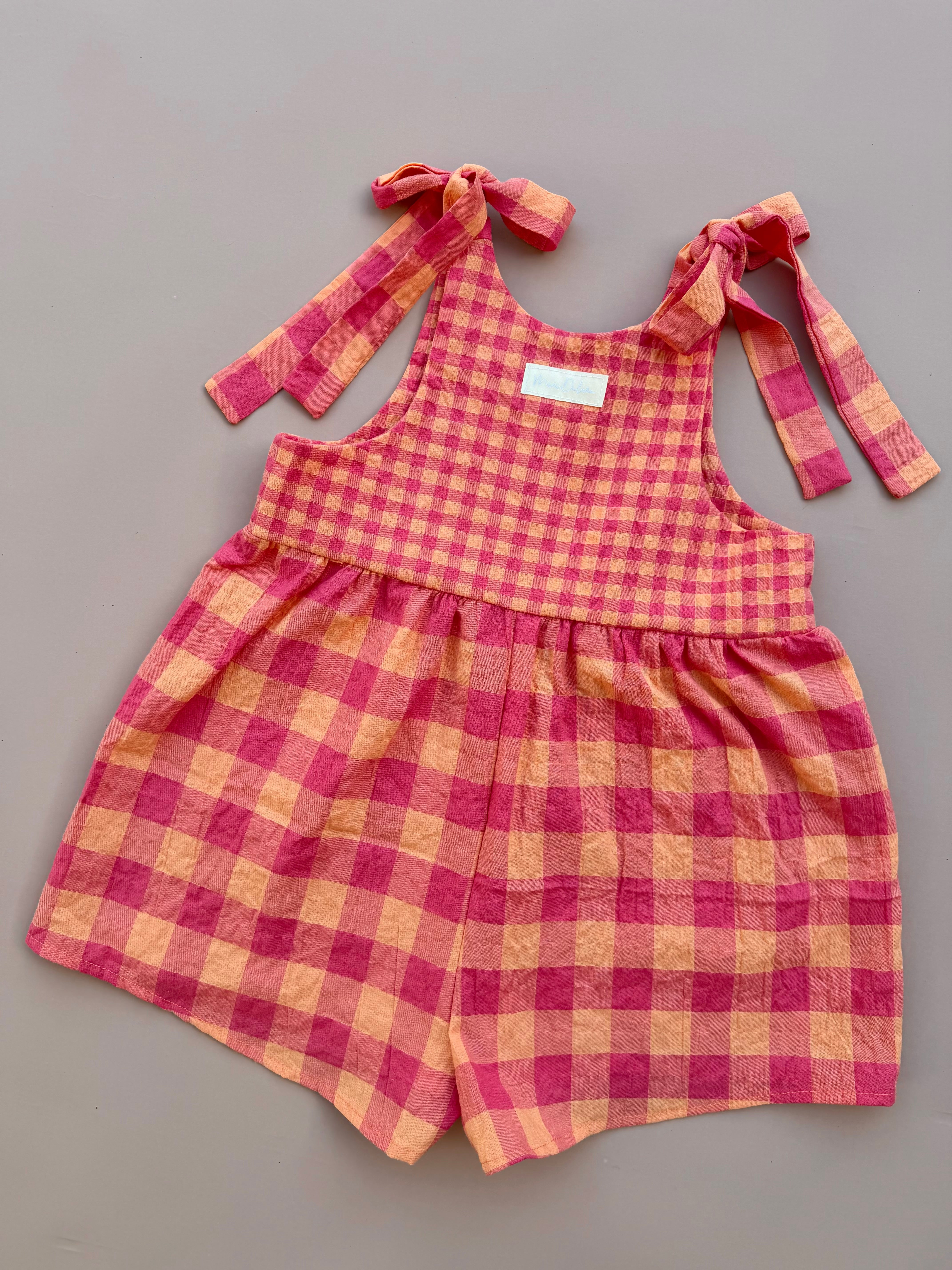 Hallie Playsuit - Melon Crush Gingham