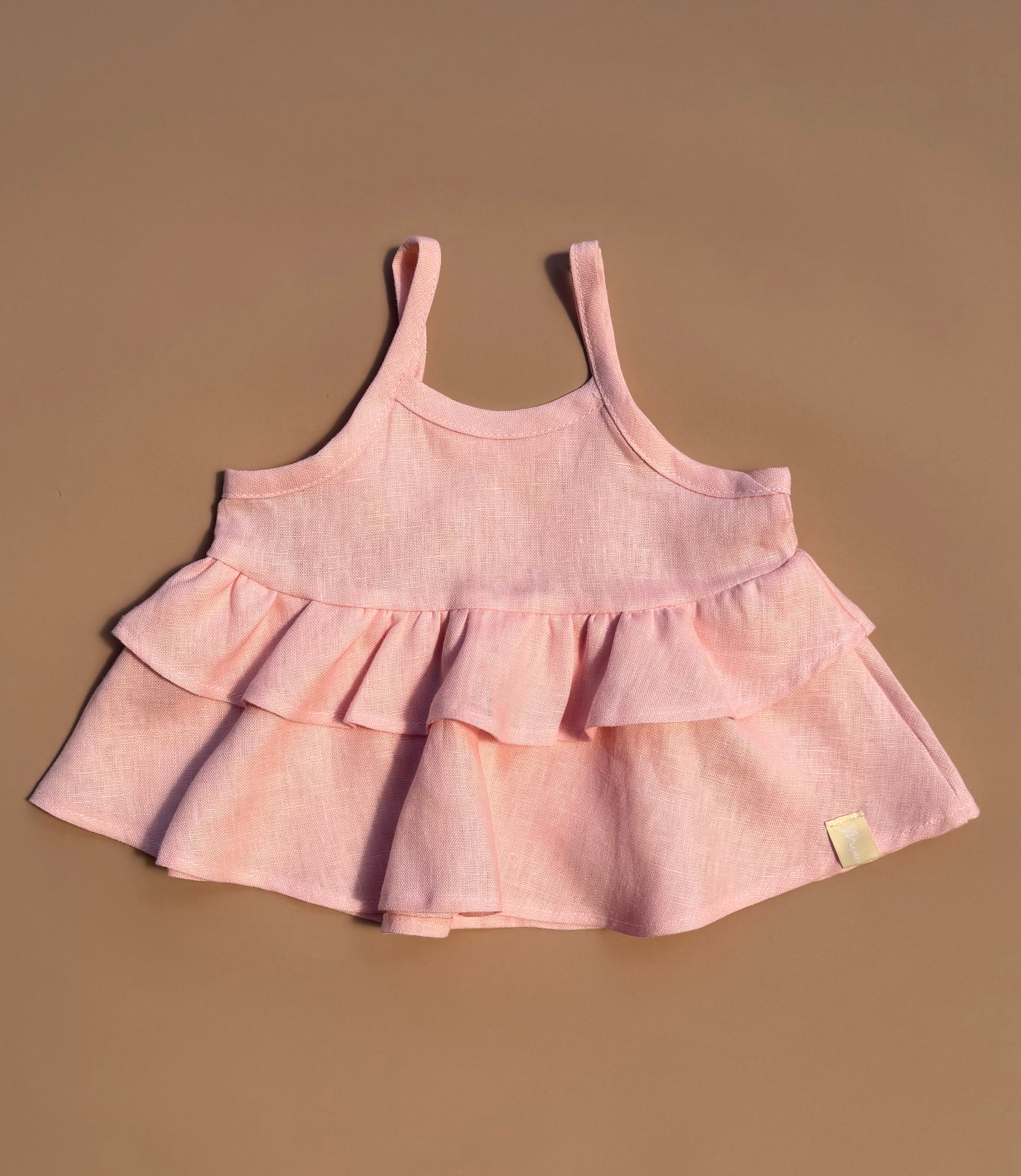 Double Peplum Singlet - Candy Linen
