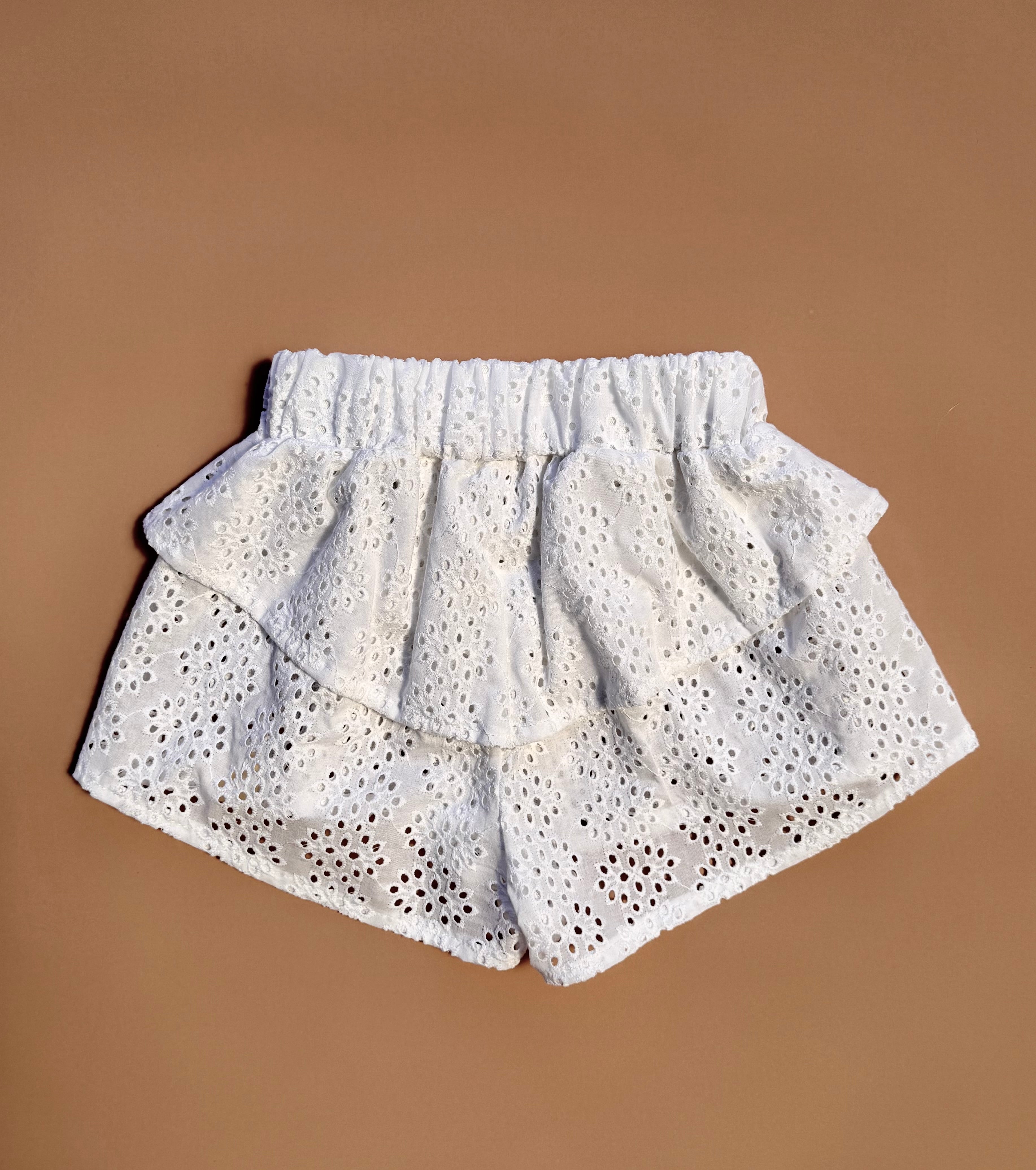 Kendall Shorts - White Broderie