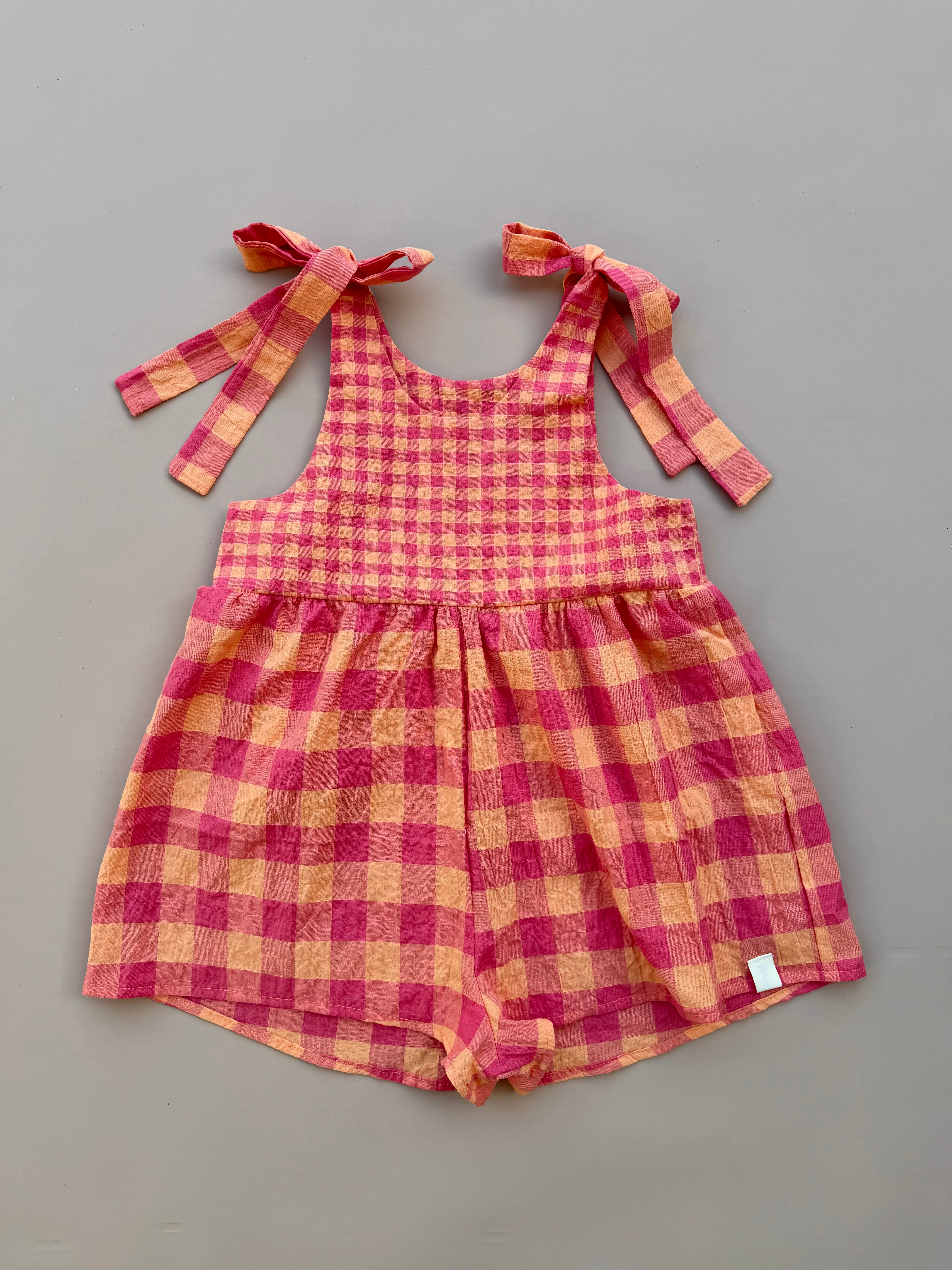Hallie Playsuit - Melon Crush Gingham