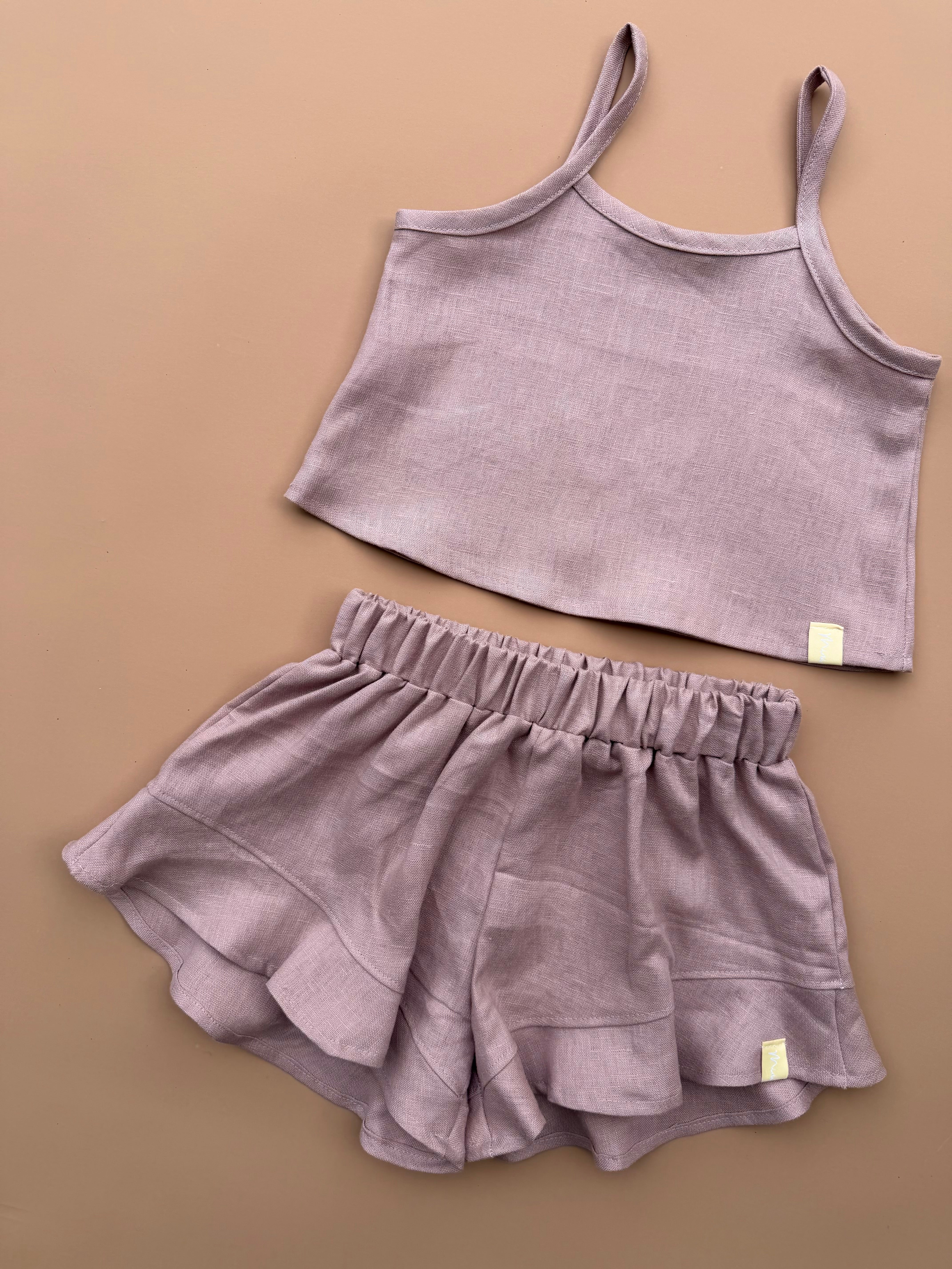 Mimi Shorts - Musk Linen