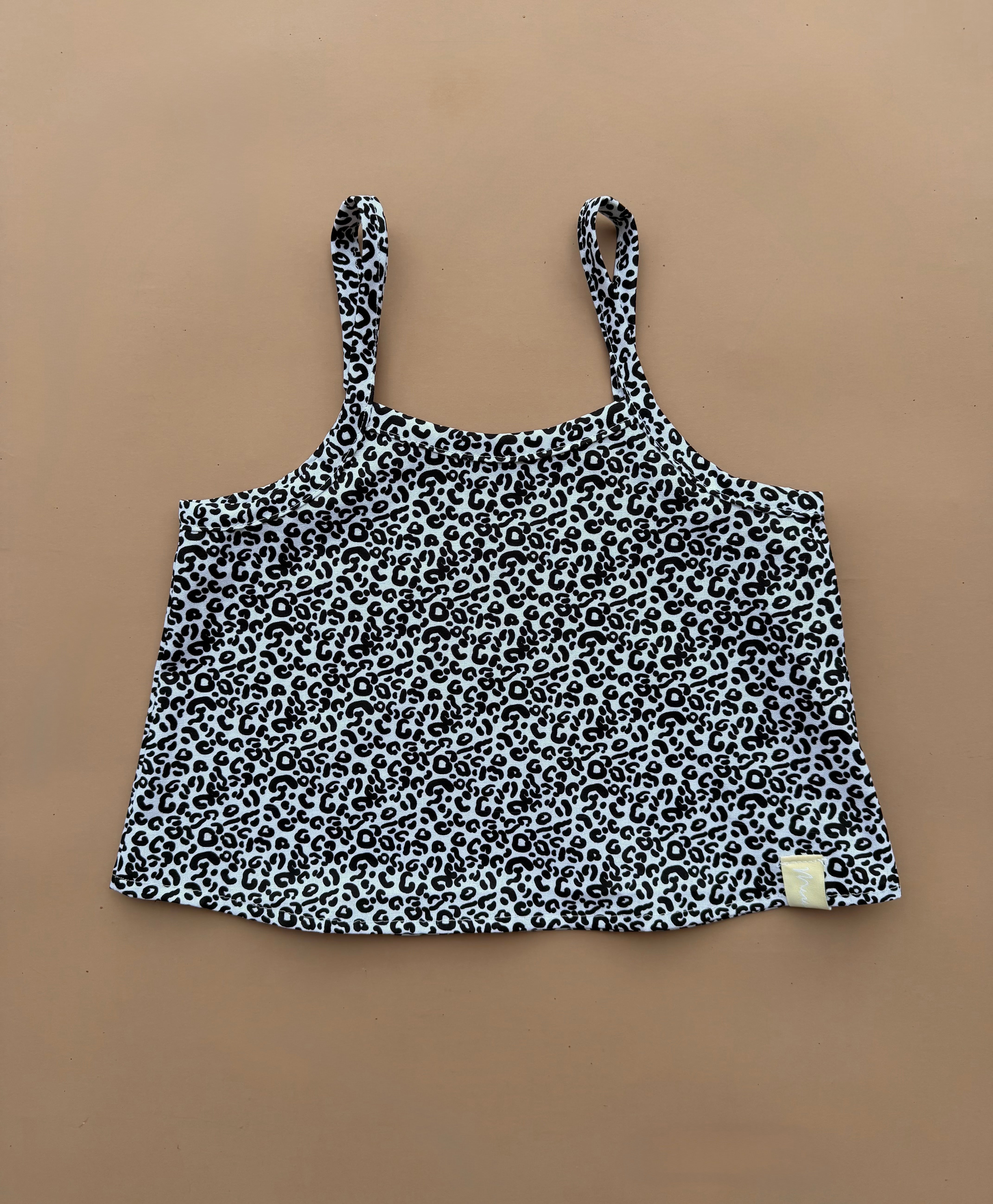 Cropped Cami - Monochrome Leopard
