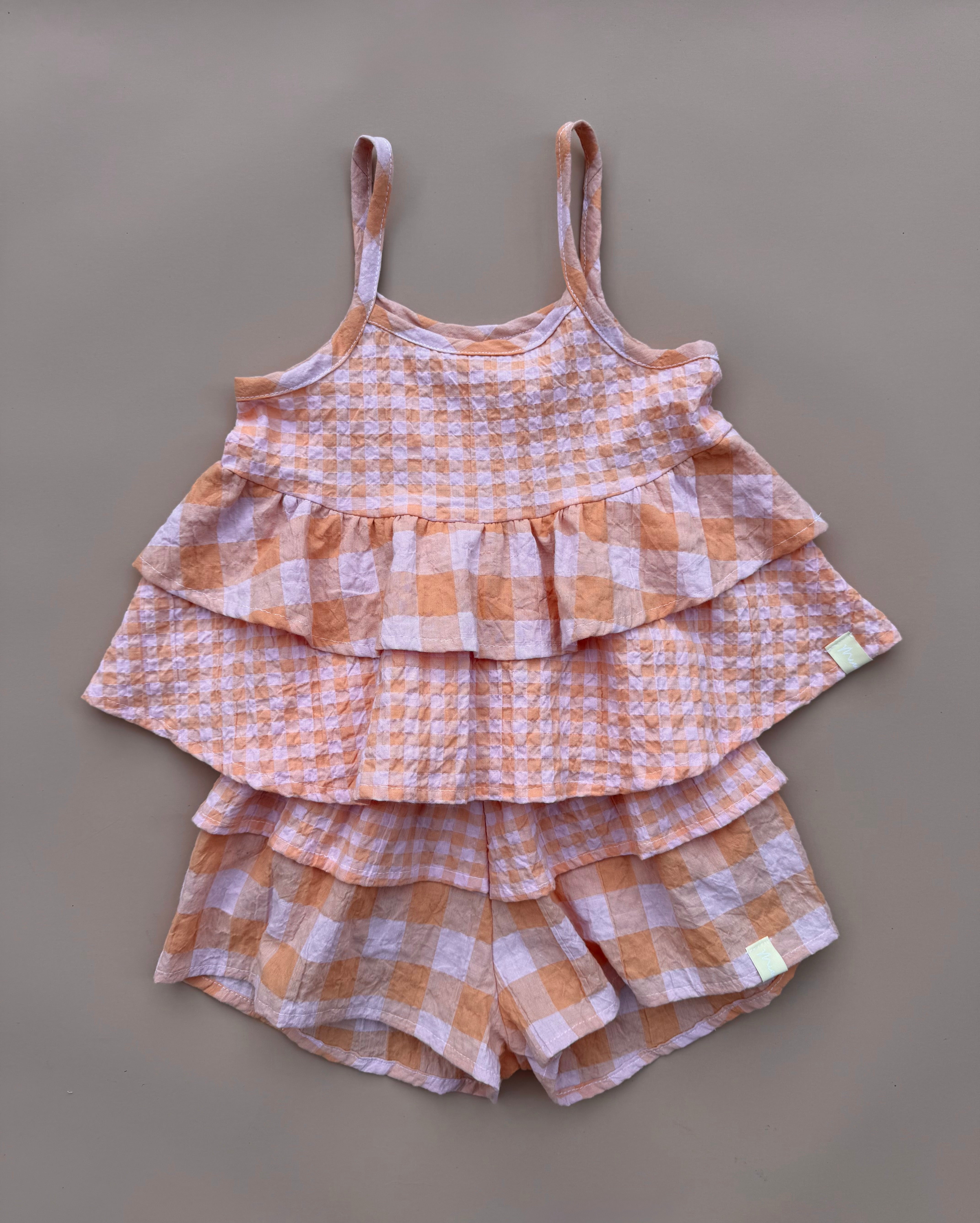 Kendall Shorts - Pink & Orange Gingham