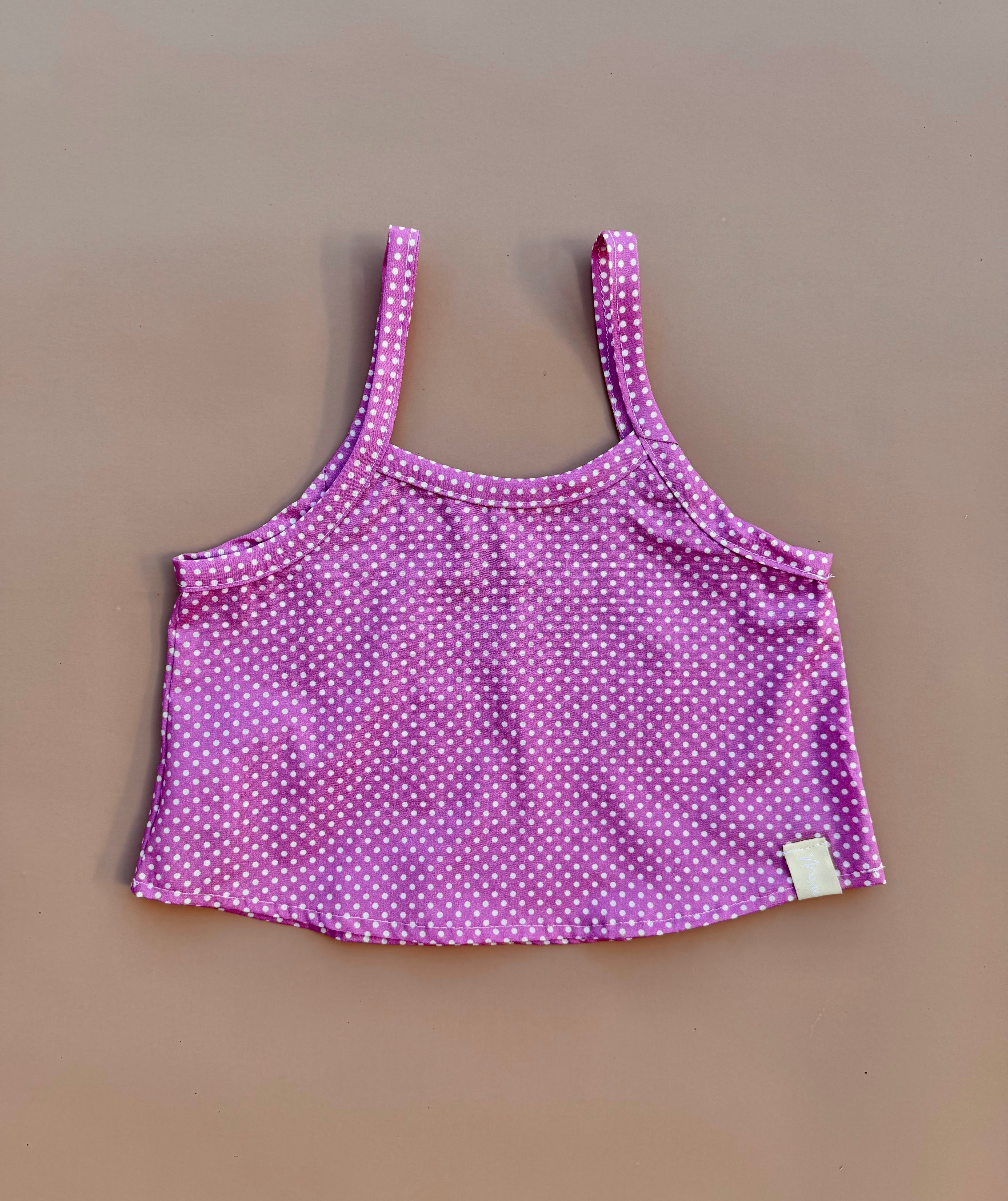 Cropped Cami - Fuchsia Dot