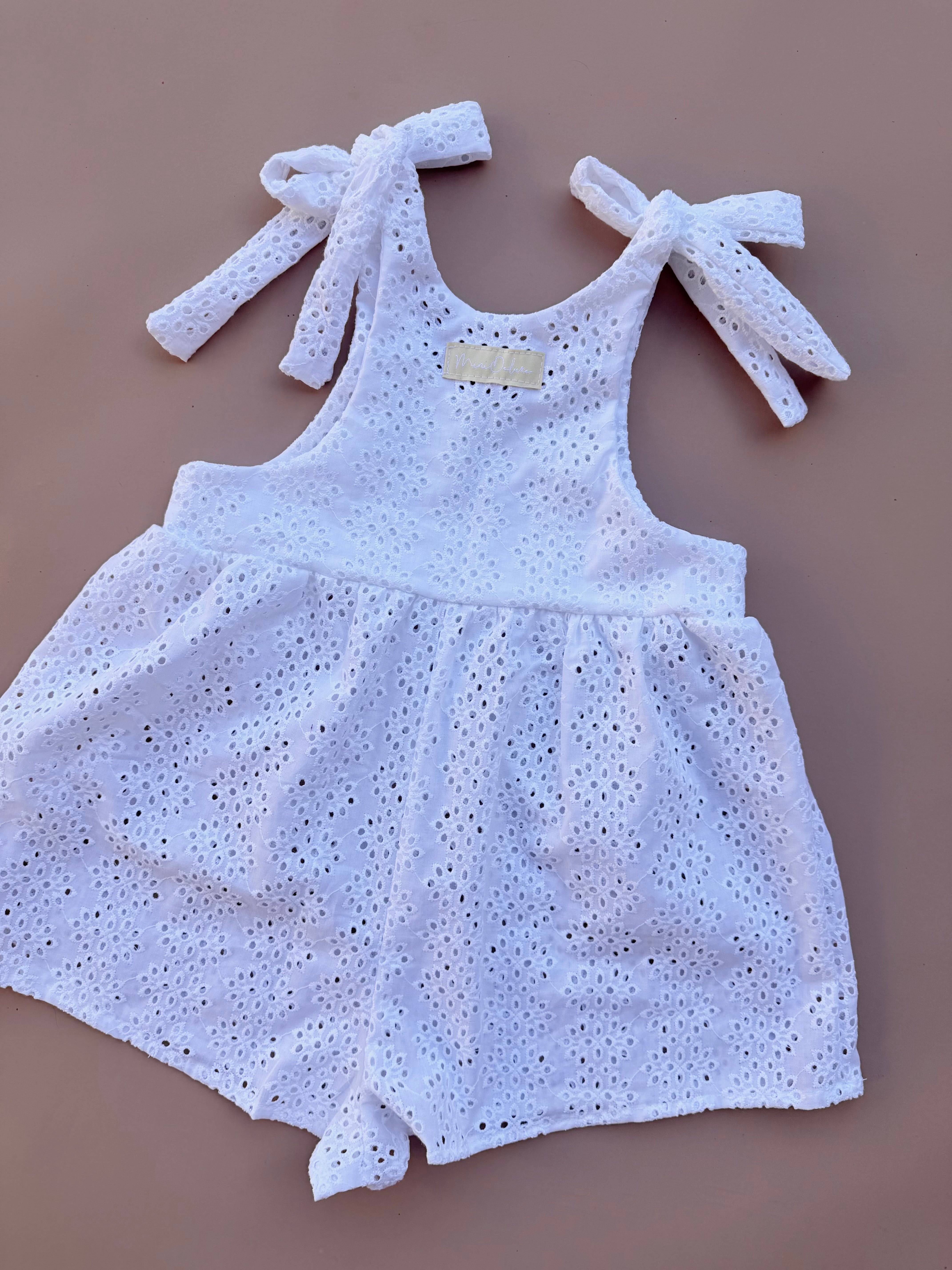 Hallie Playsuit - White Broderie
