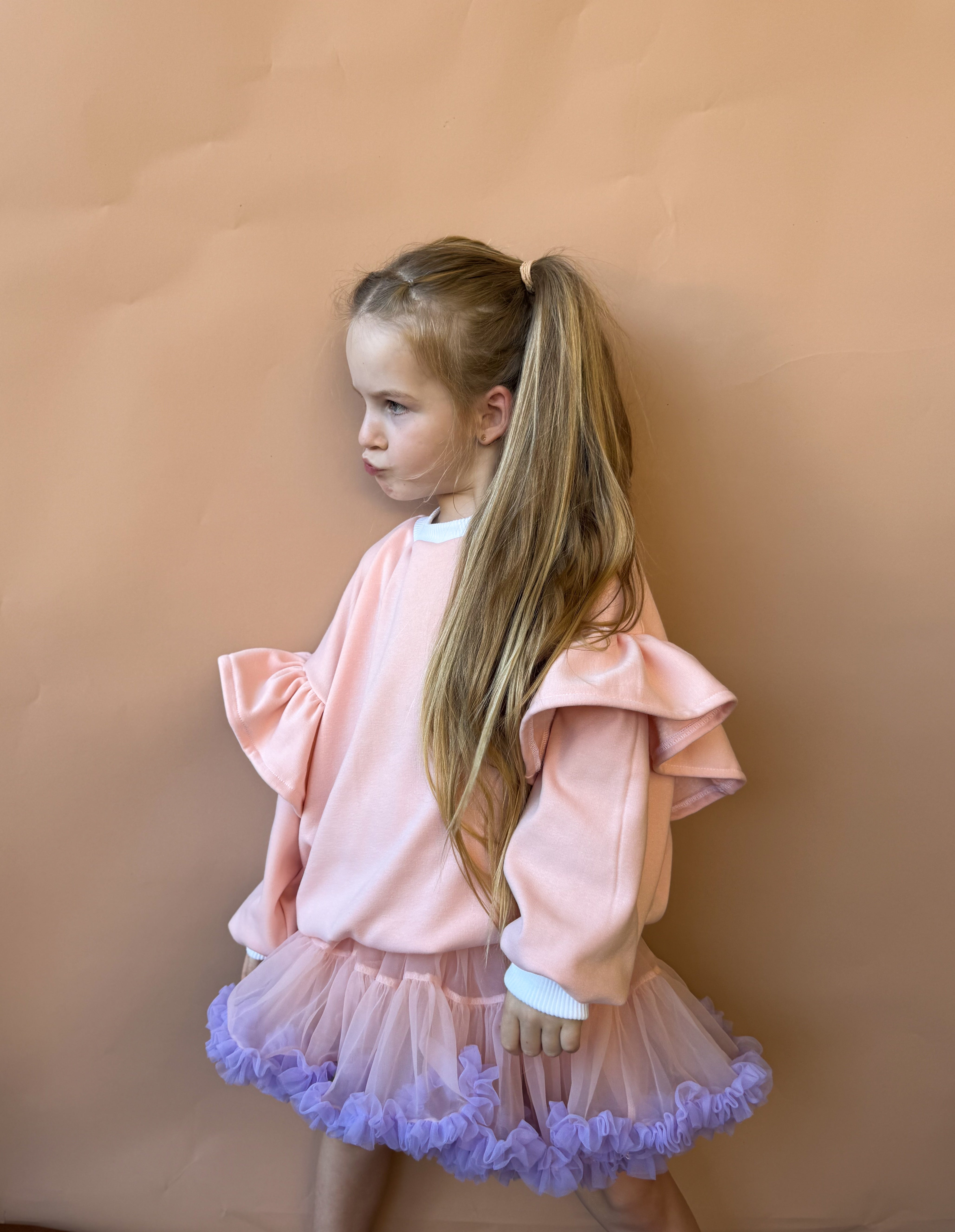 Oversized Frillie Pullover - Peachy