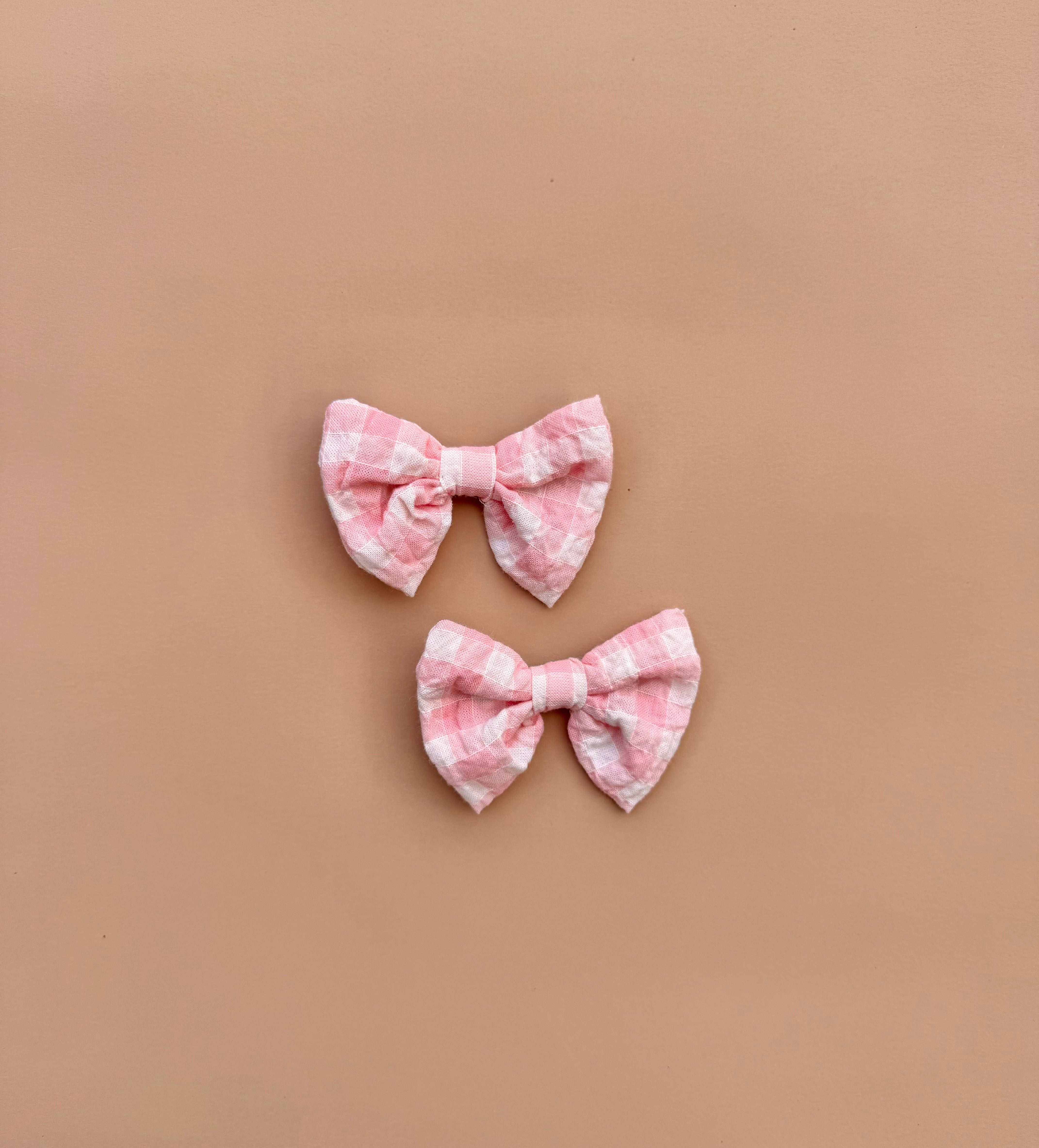 Bow Clip Set - Candy Gingham