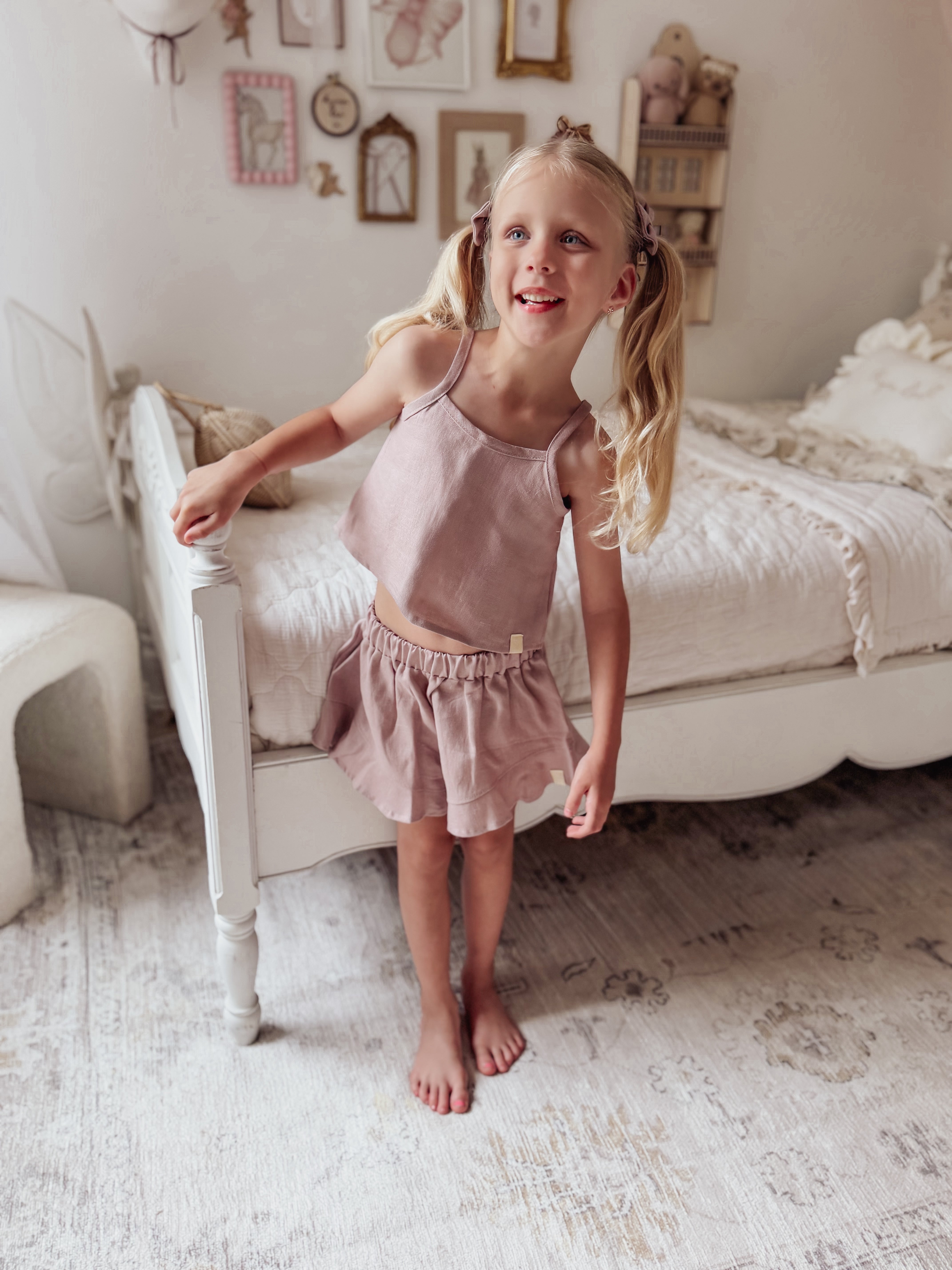 Mimi Shorts - Musk Linen