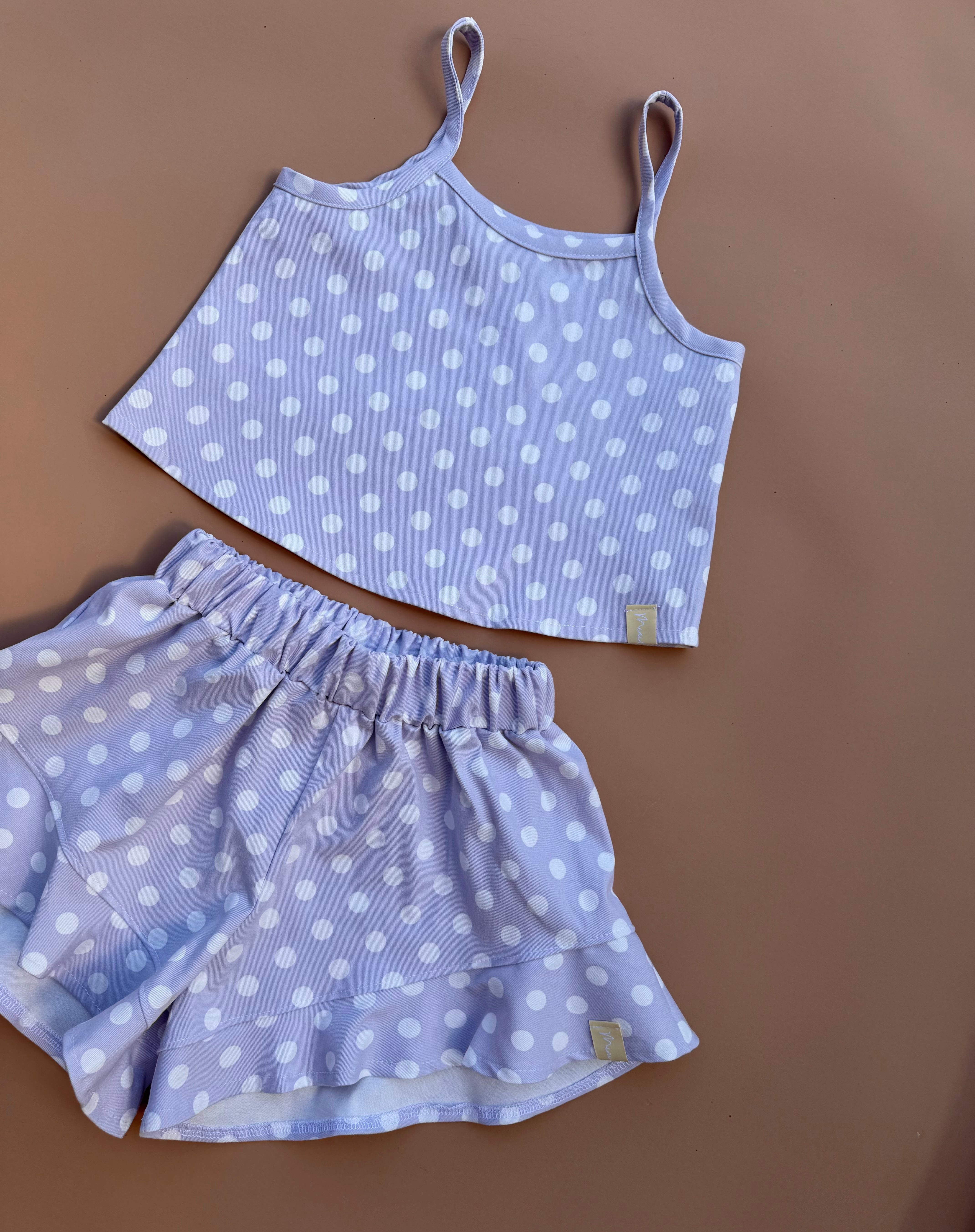 Cropped Cami - Lilac Dot