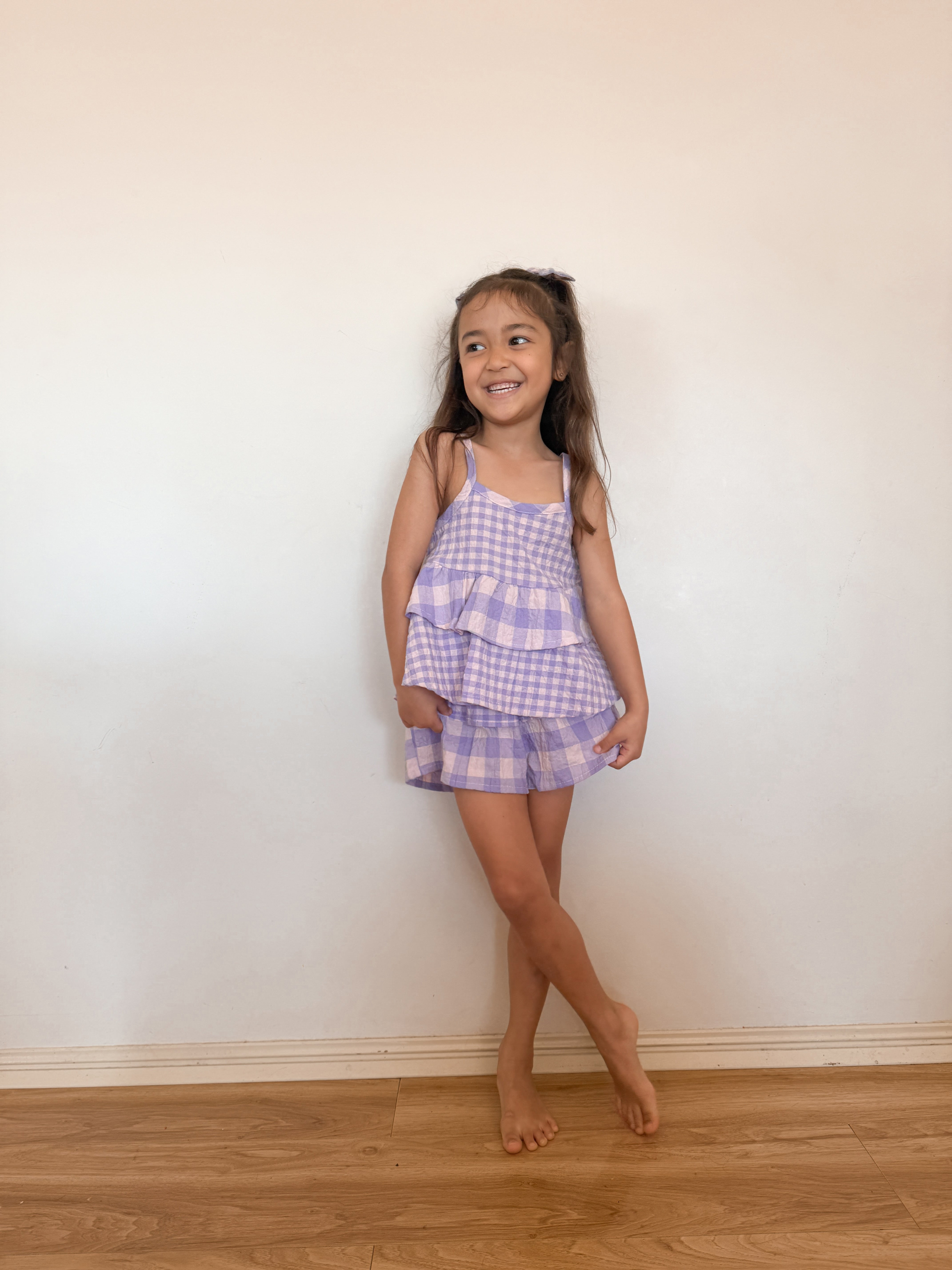 Kendall Shorts - Pink & Purple Gingham