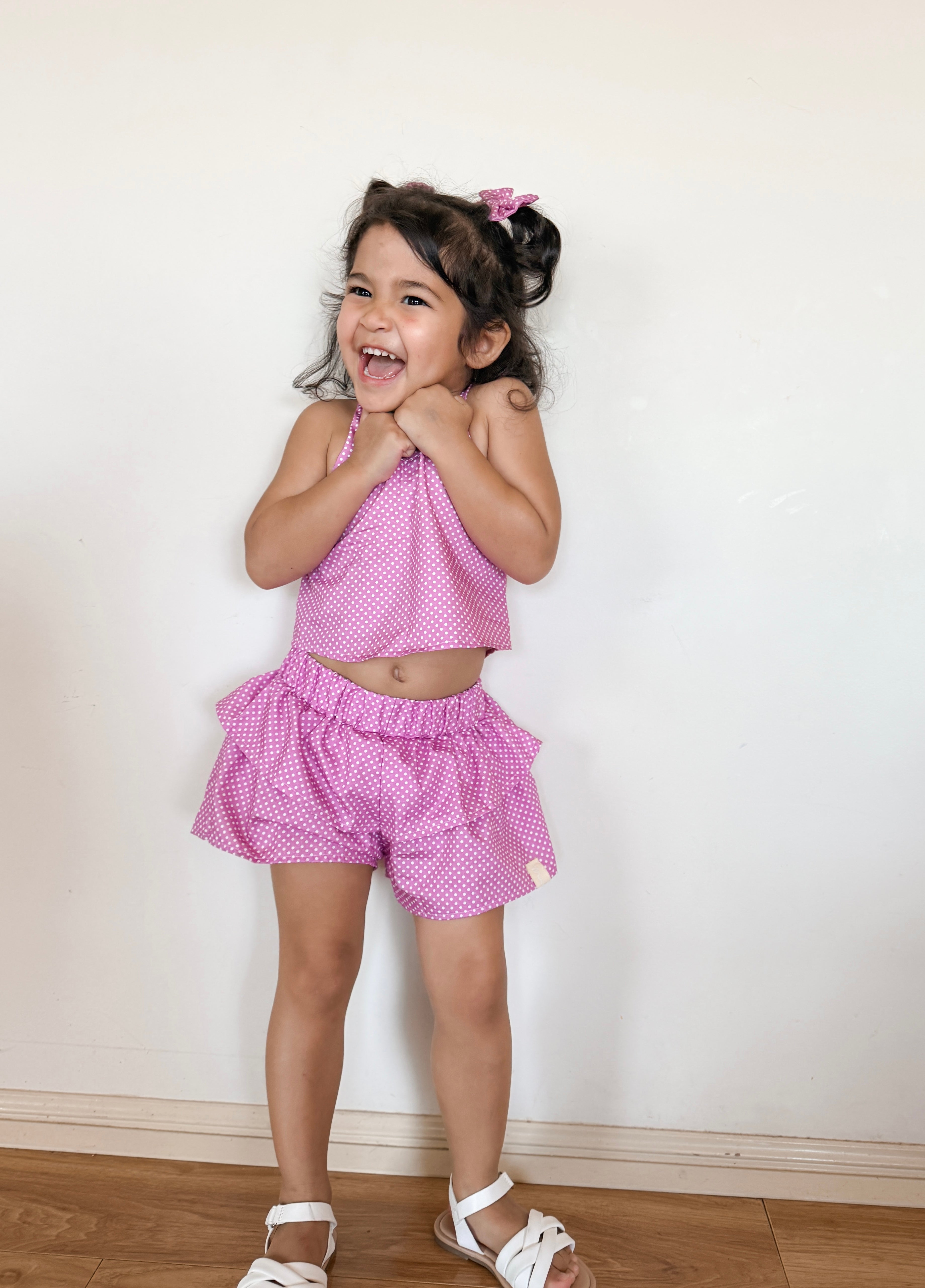 Kendall Shorts - Fuchsia Dot