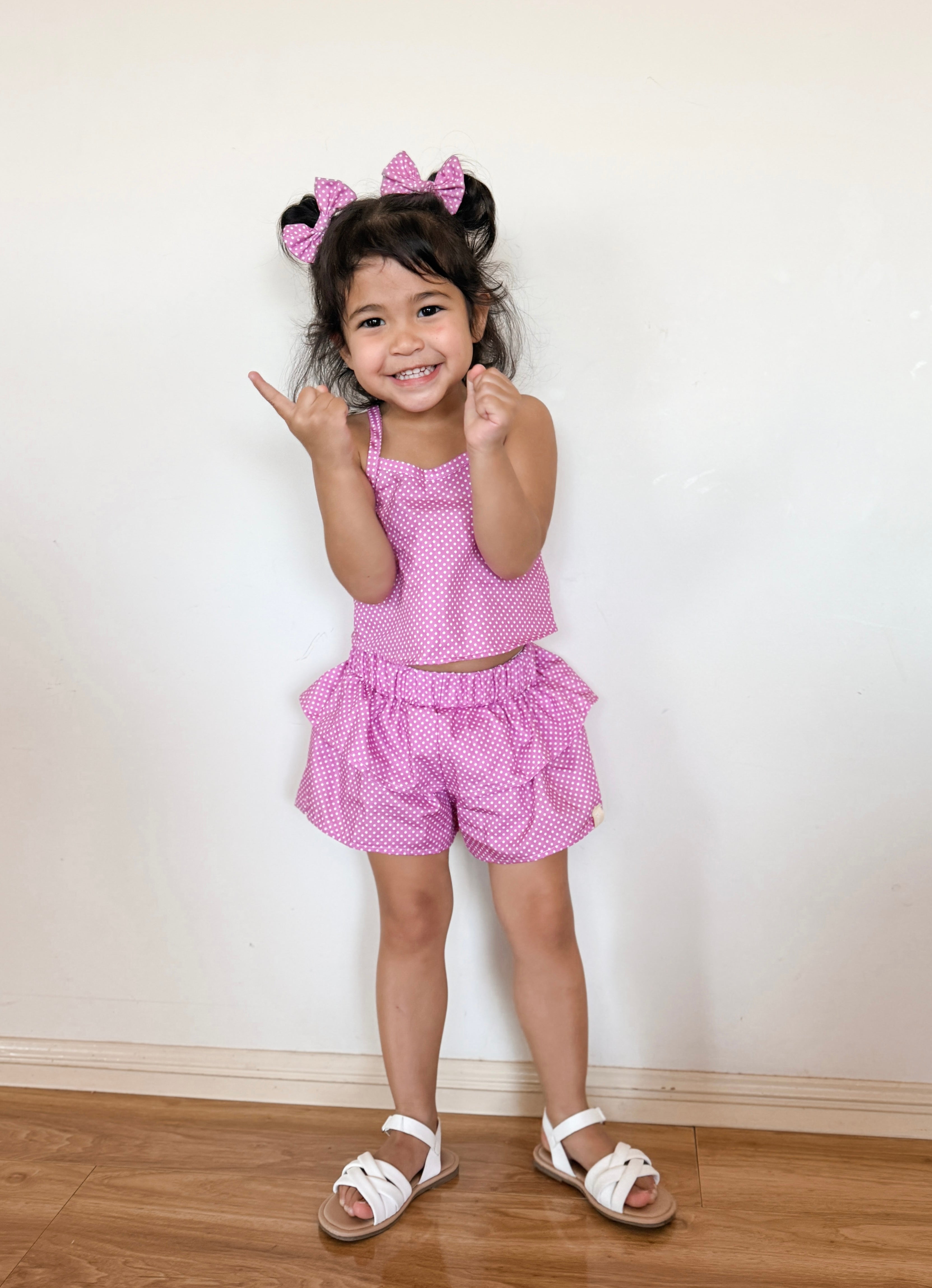 Kendall Shorts - Fuchsia Dot