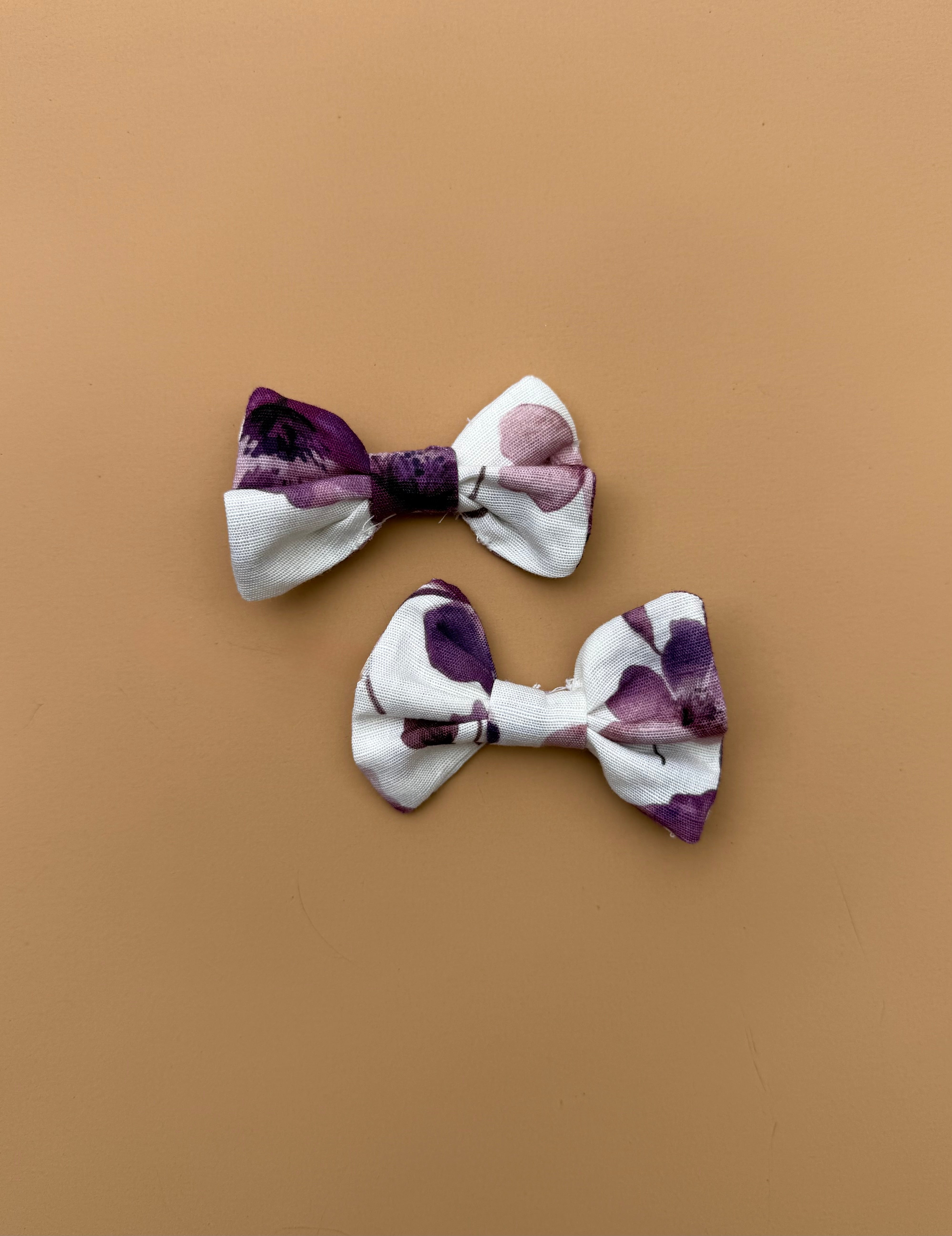 Bow Clip Set - Violets