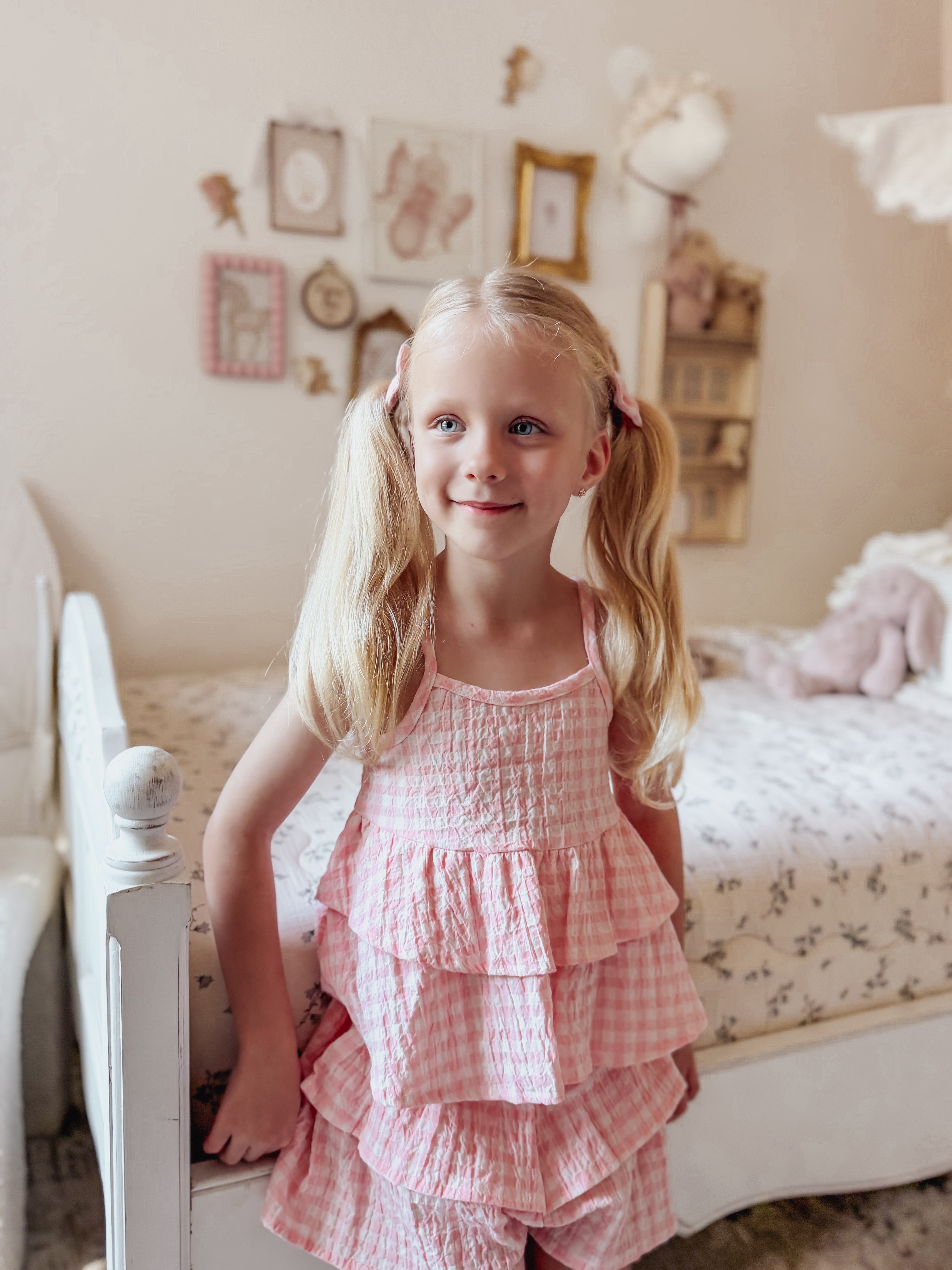 Double Peplum Singlet - Candy Gingham