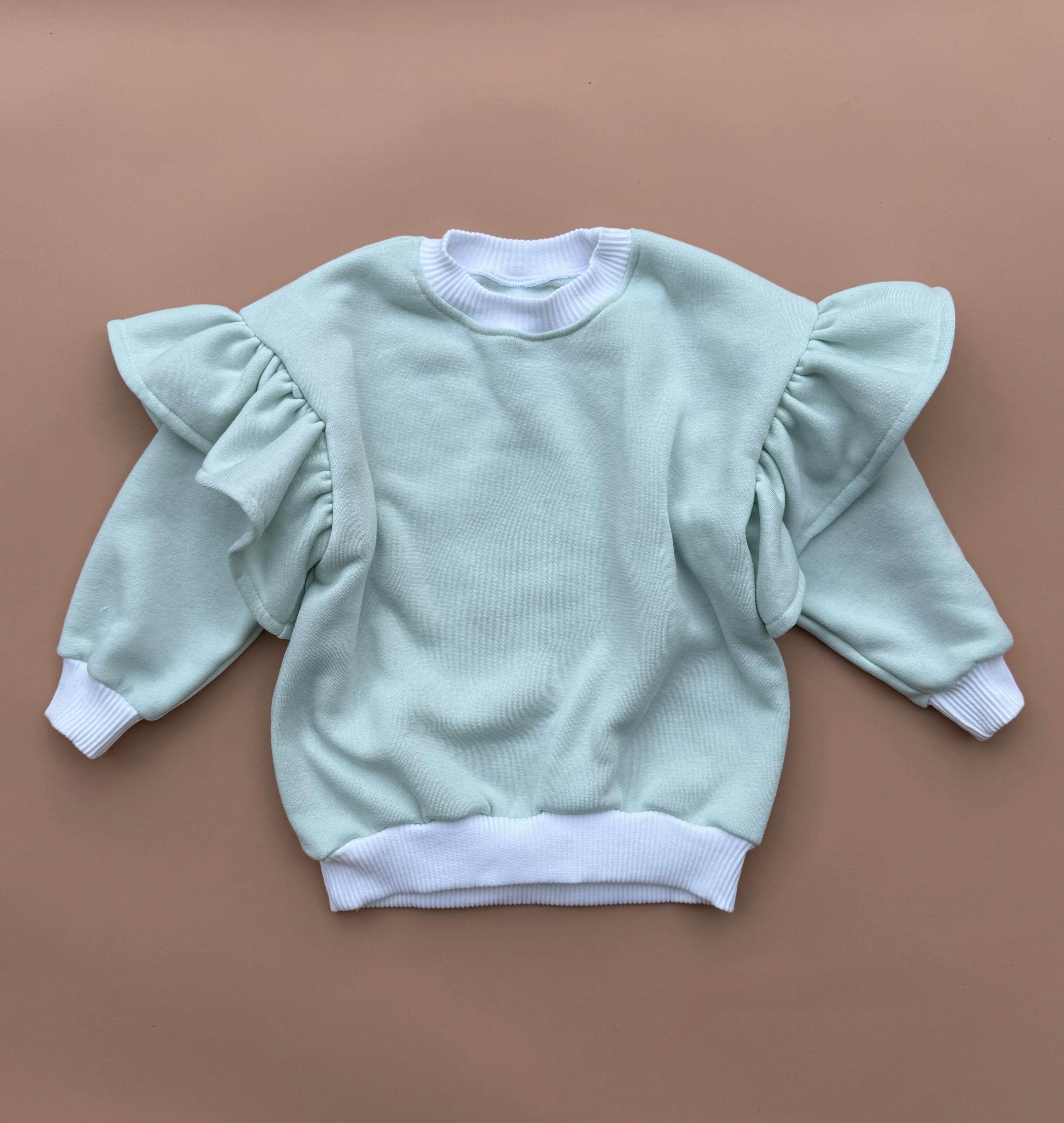 Oversized Frillie Pullover - Pastel Green