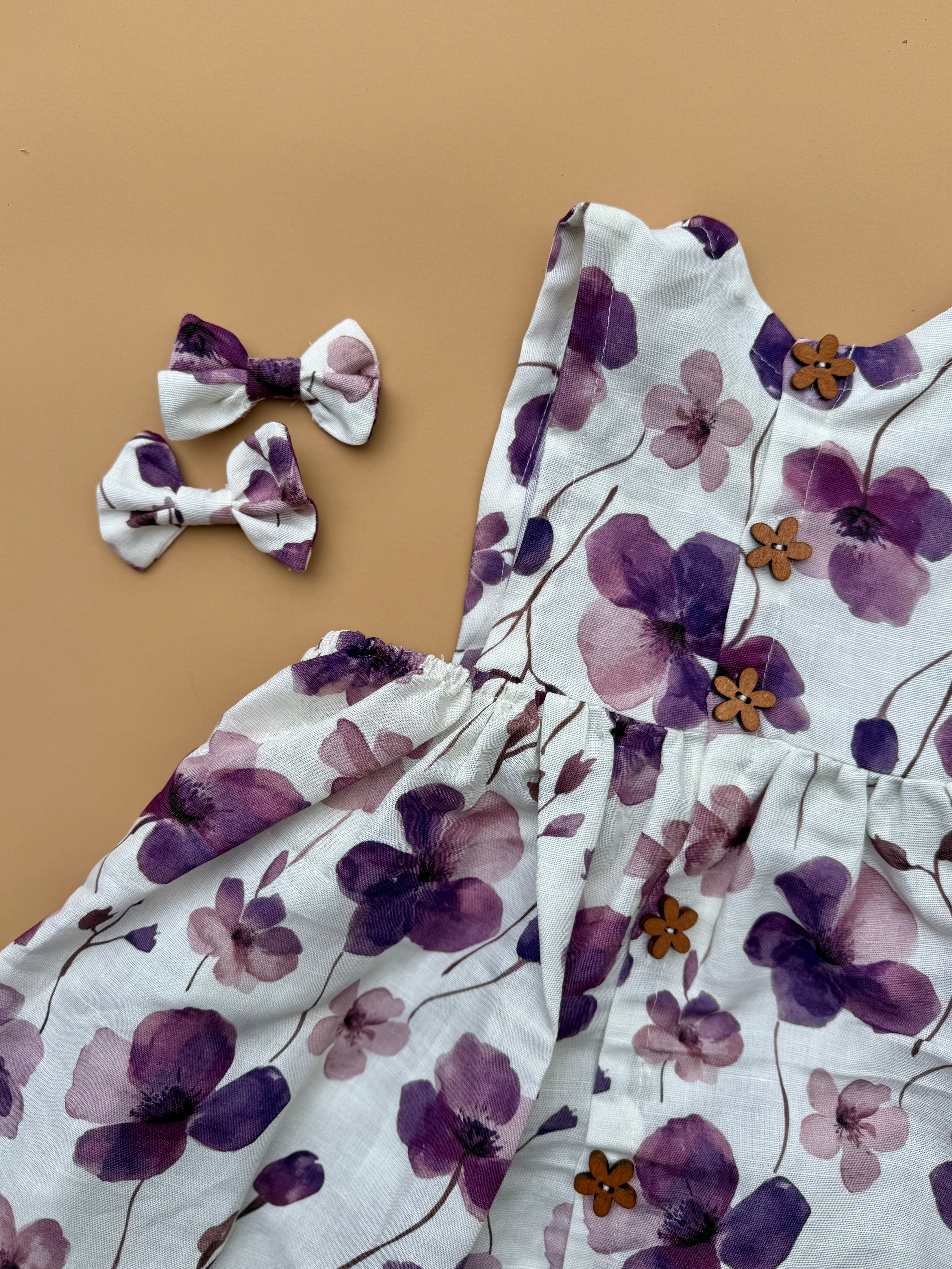 Bow Clip Set - Violets