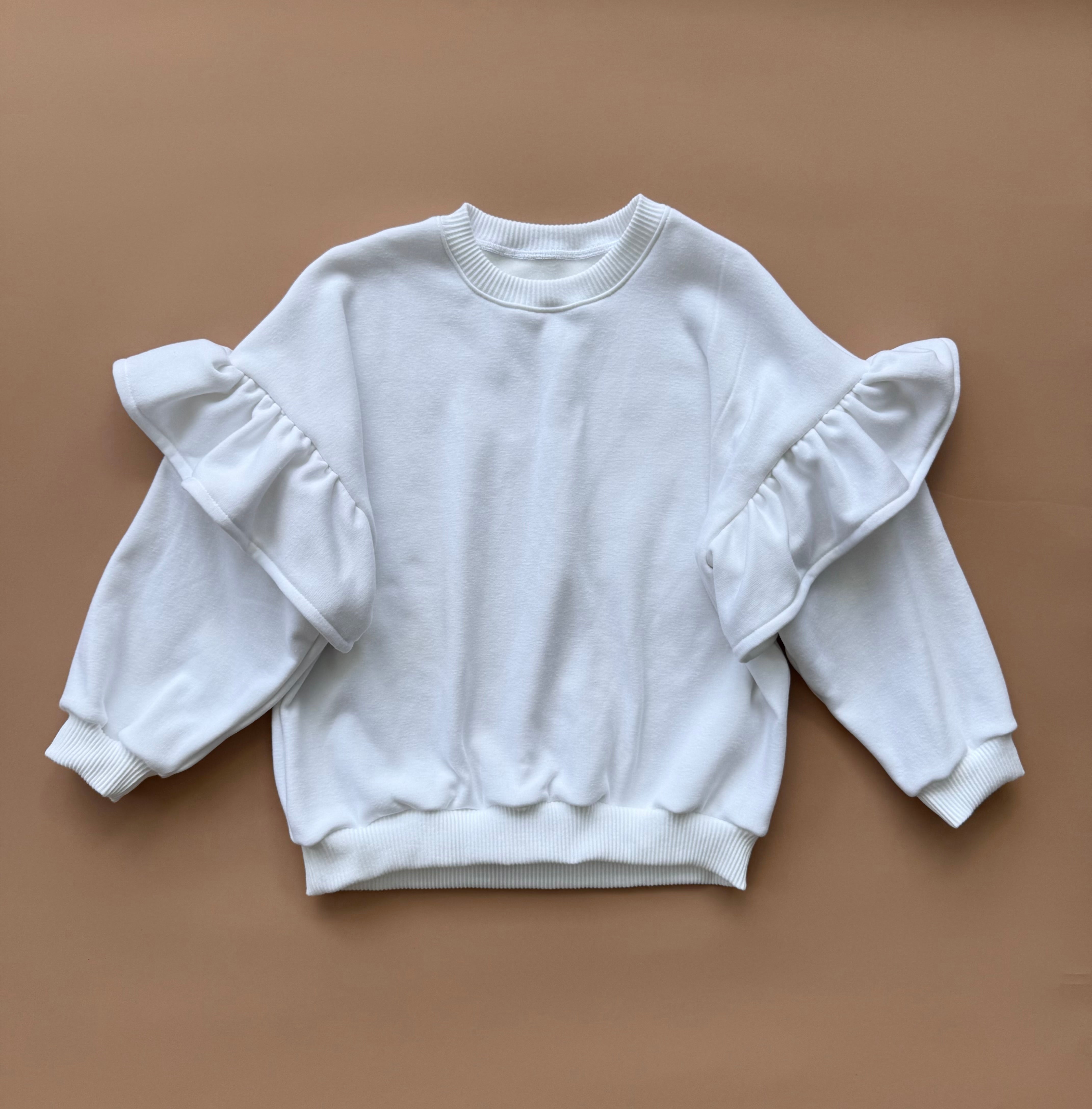 Oversized Frillie Pullover - White