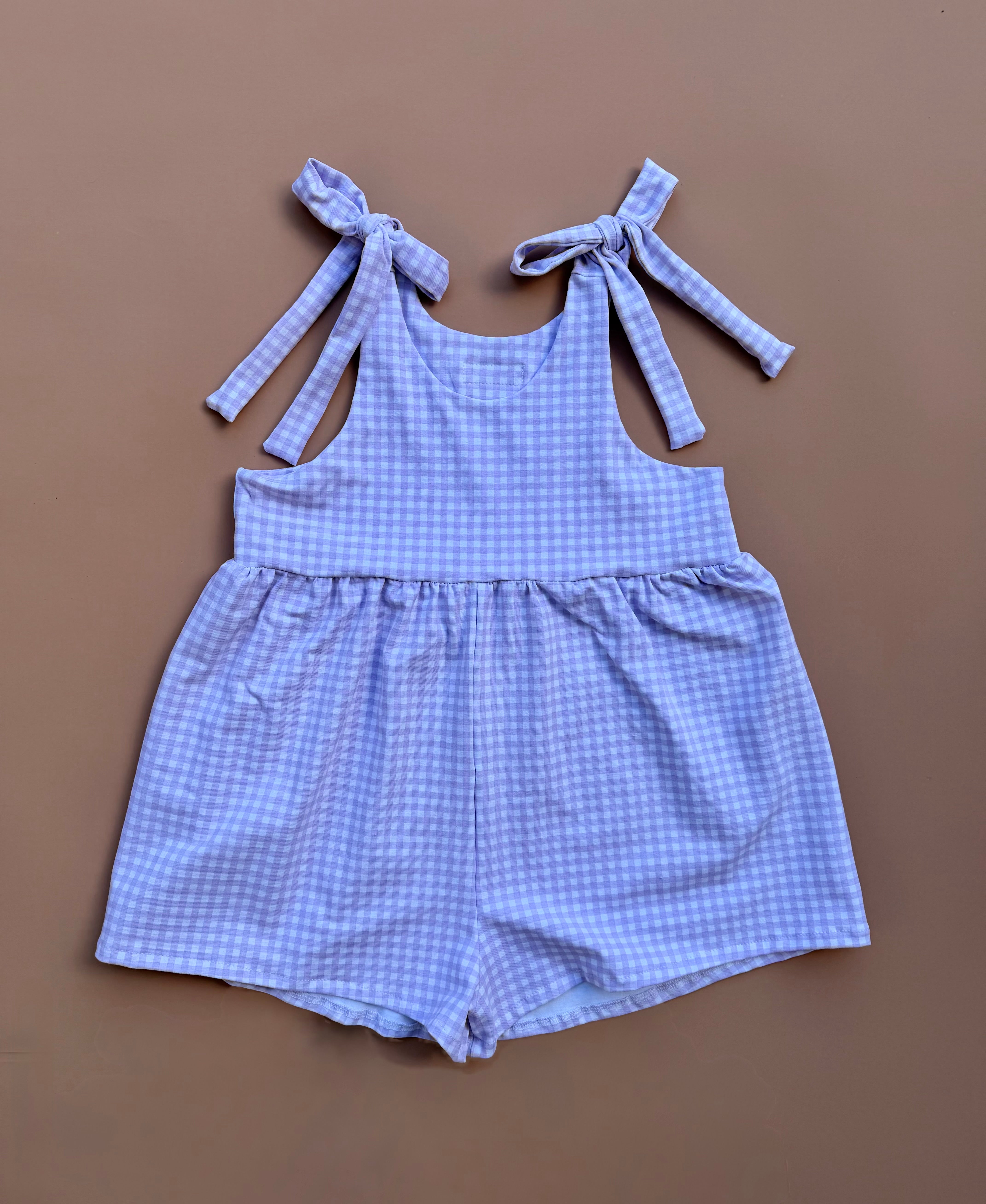 Hallie Playsuit - Lilac Gingham