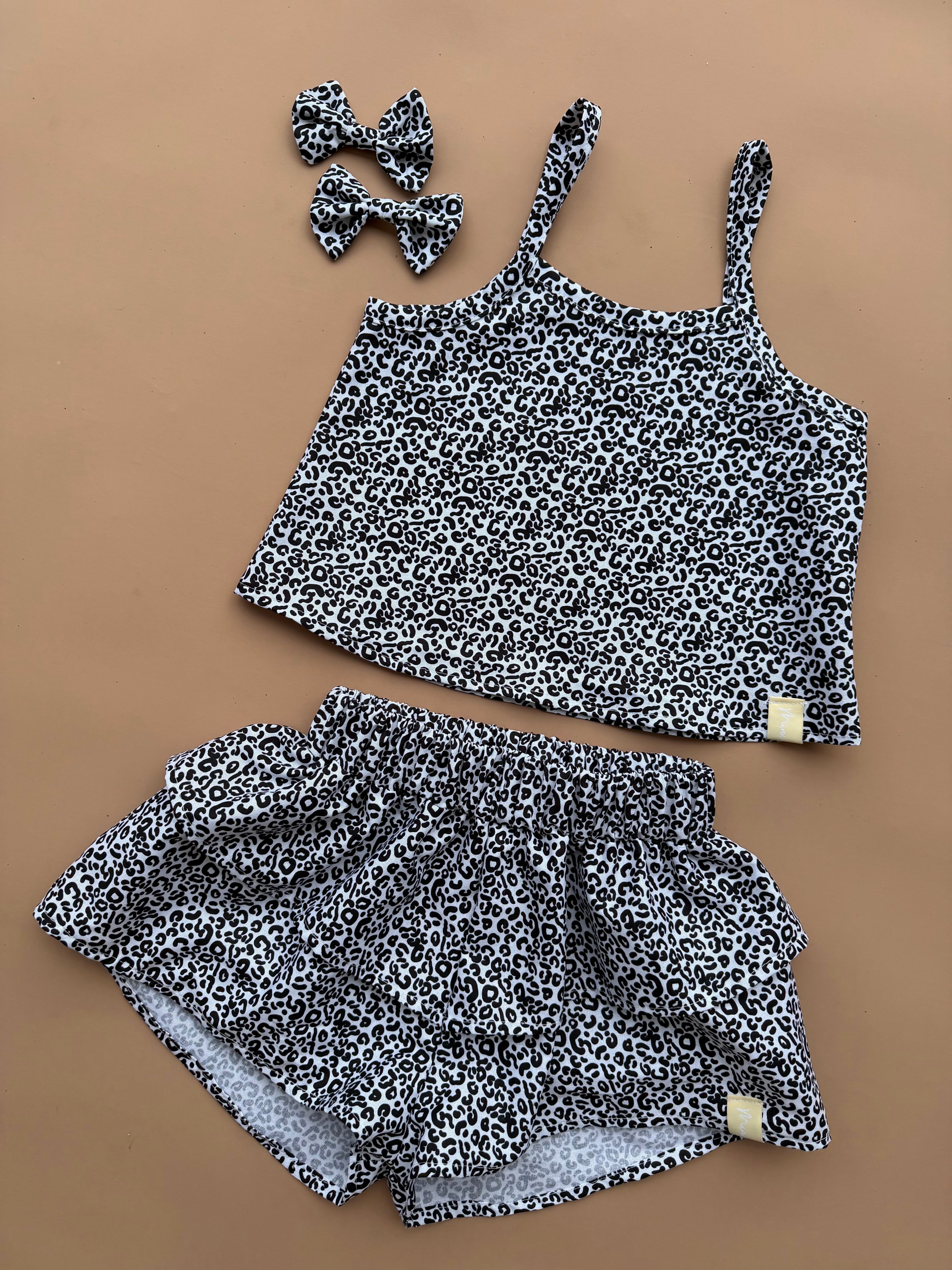 Cropped Cami - Monochrome Leopard