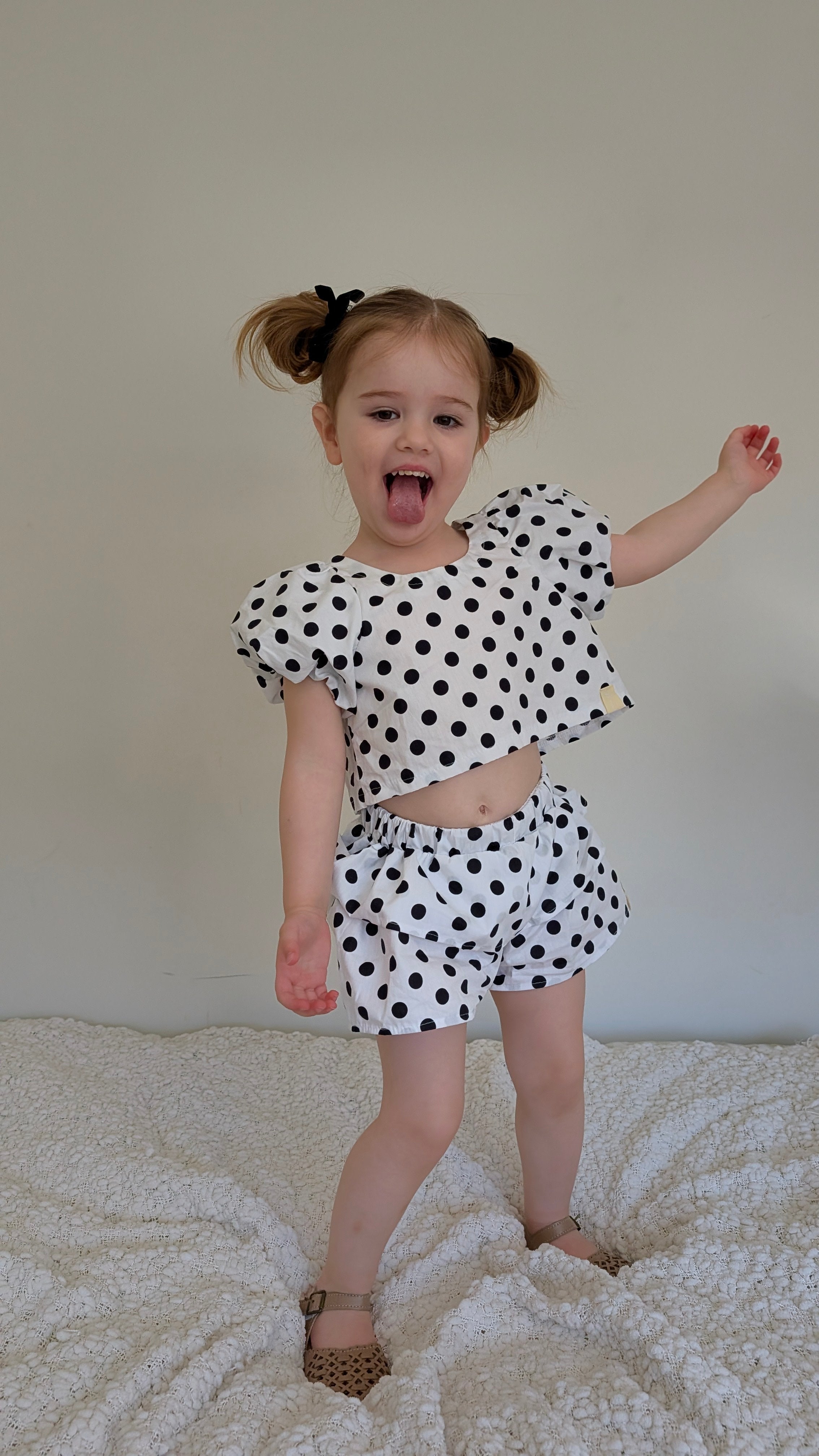 Kendall Shorts - Navy Polka Dot