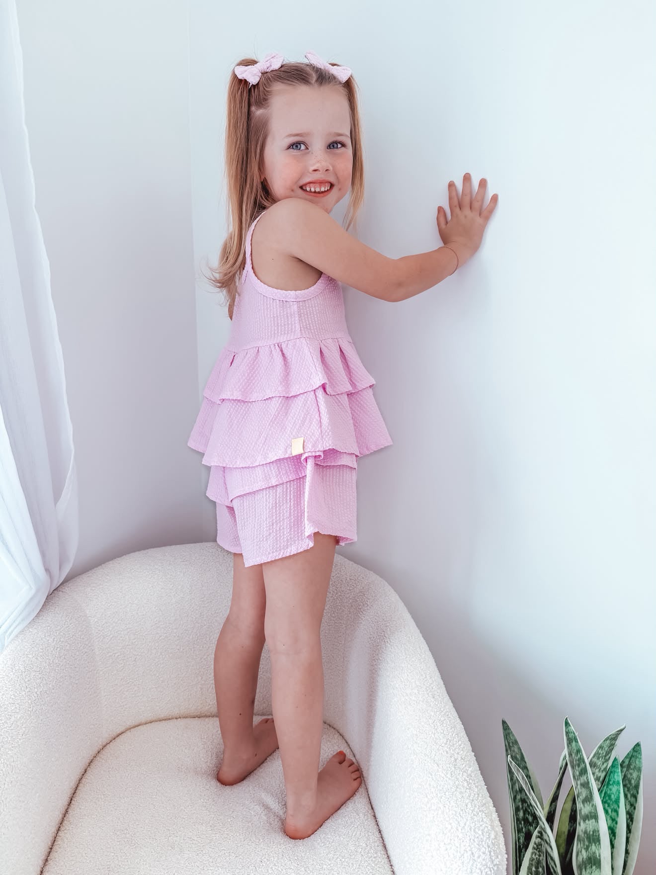 Kendall Shorts - Lilac Seersucker