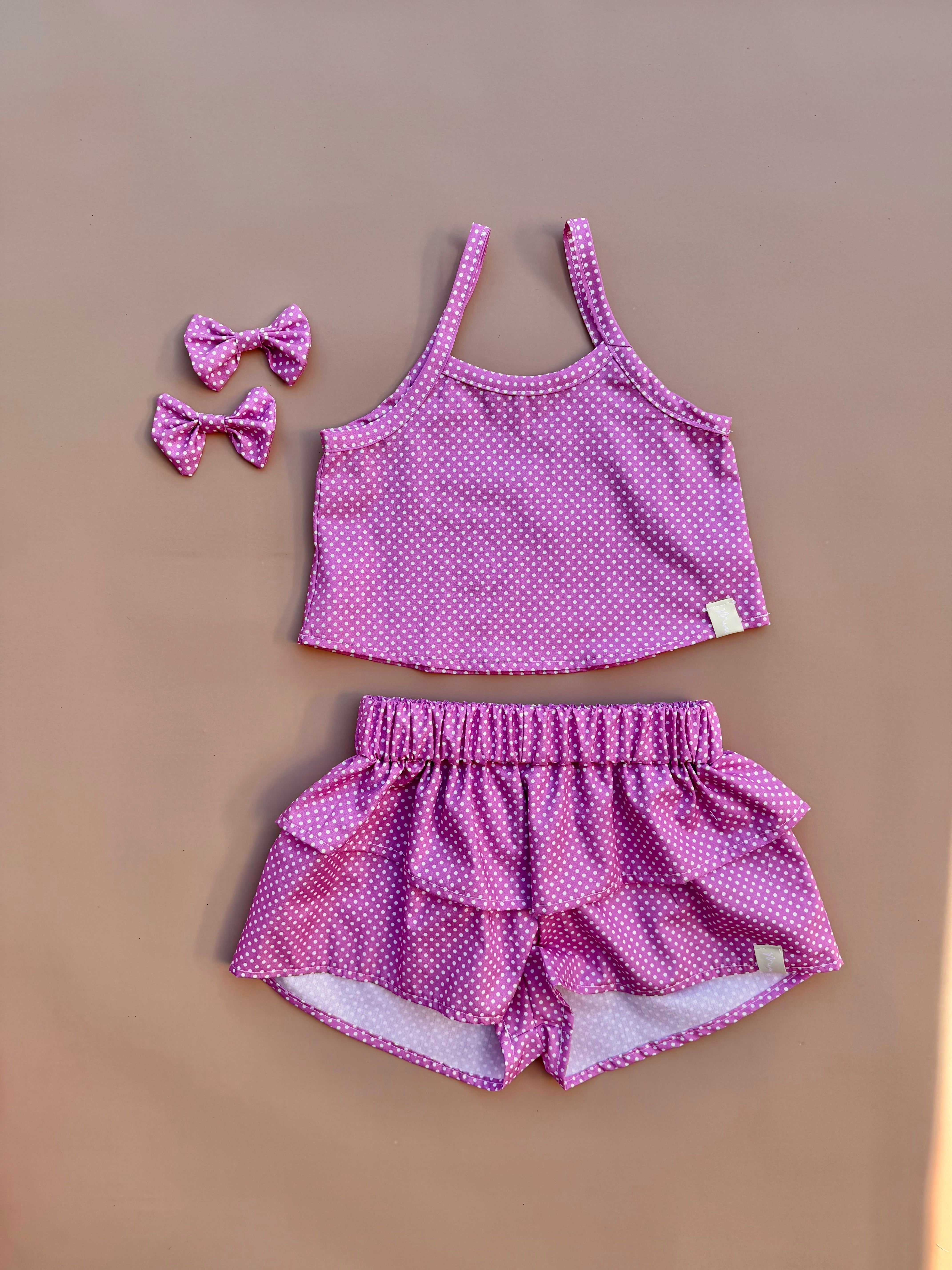 Kendall Shorts - Fuchsia Dot