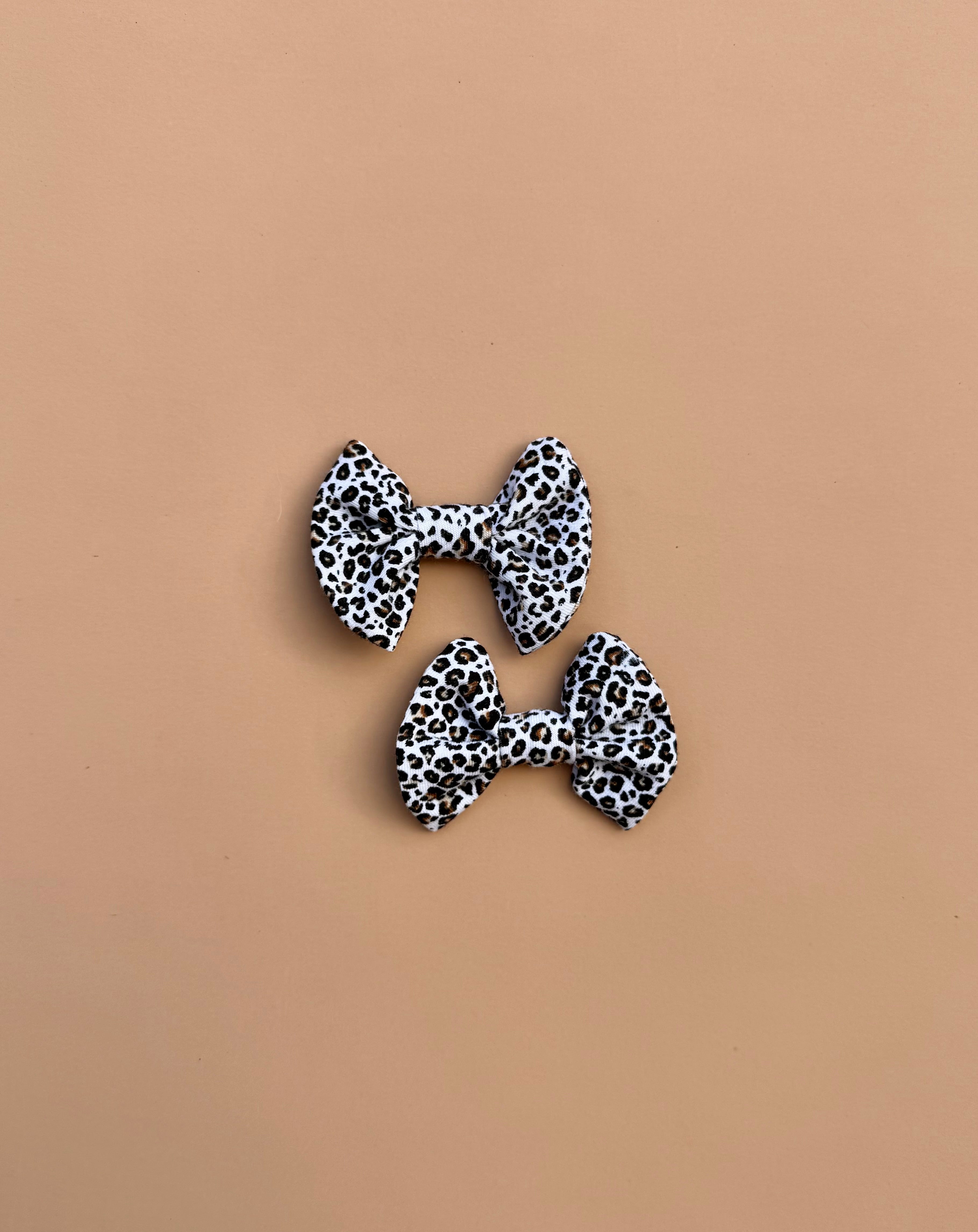 Bow Clip Set - Mini Leopard