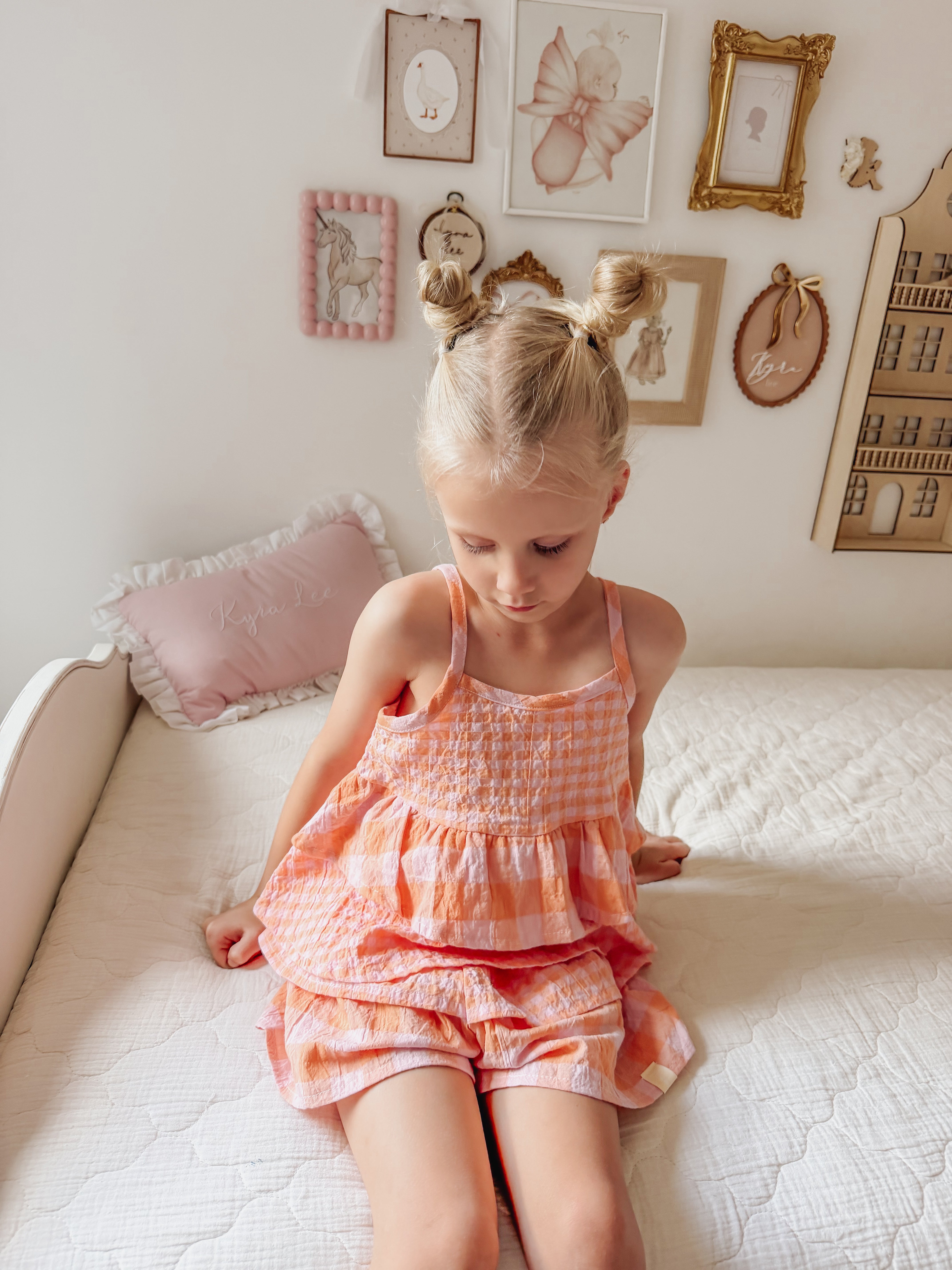 Kendall Shorts - Pink & Orange Gingham
