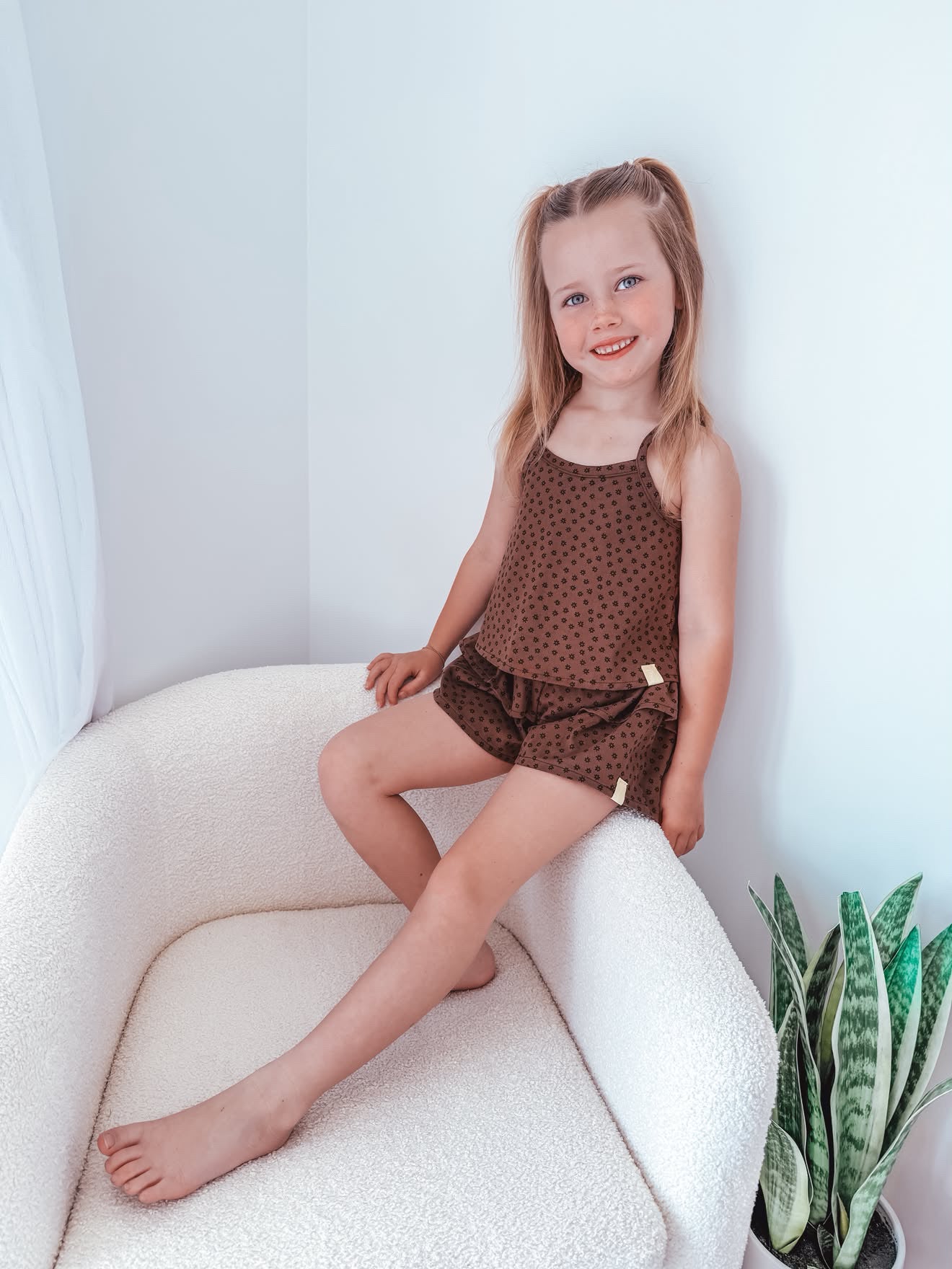 Cropped Cami - Chocolate Floral