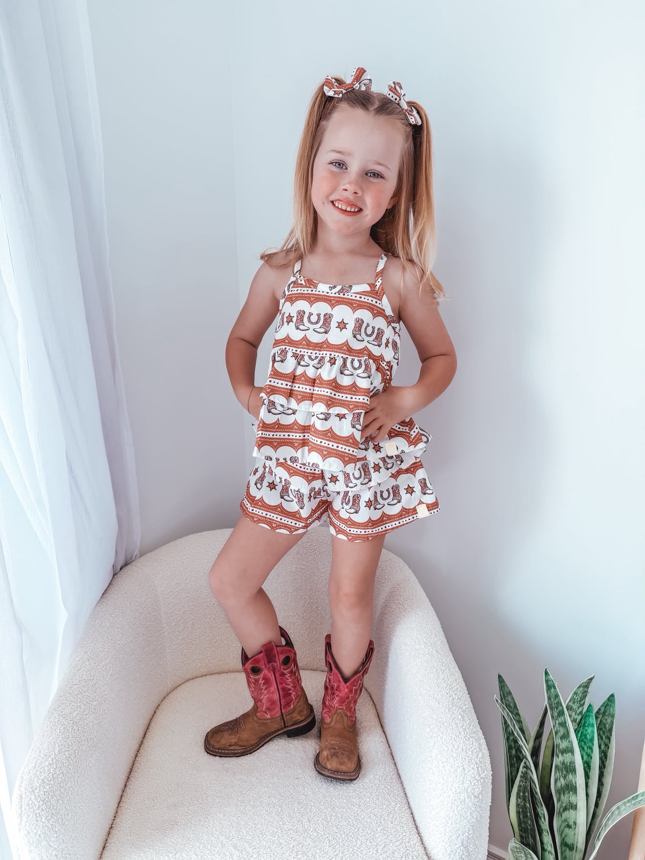 Double Peplum Singlet - Bootscootin Baby