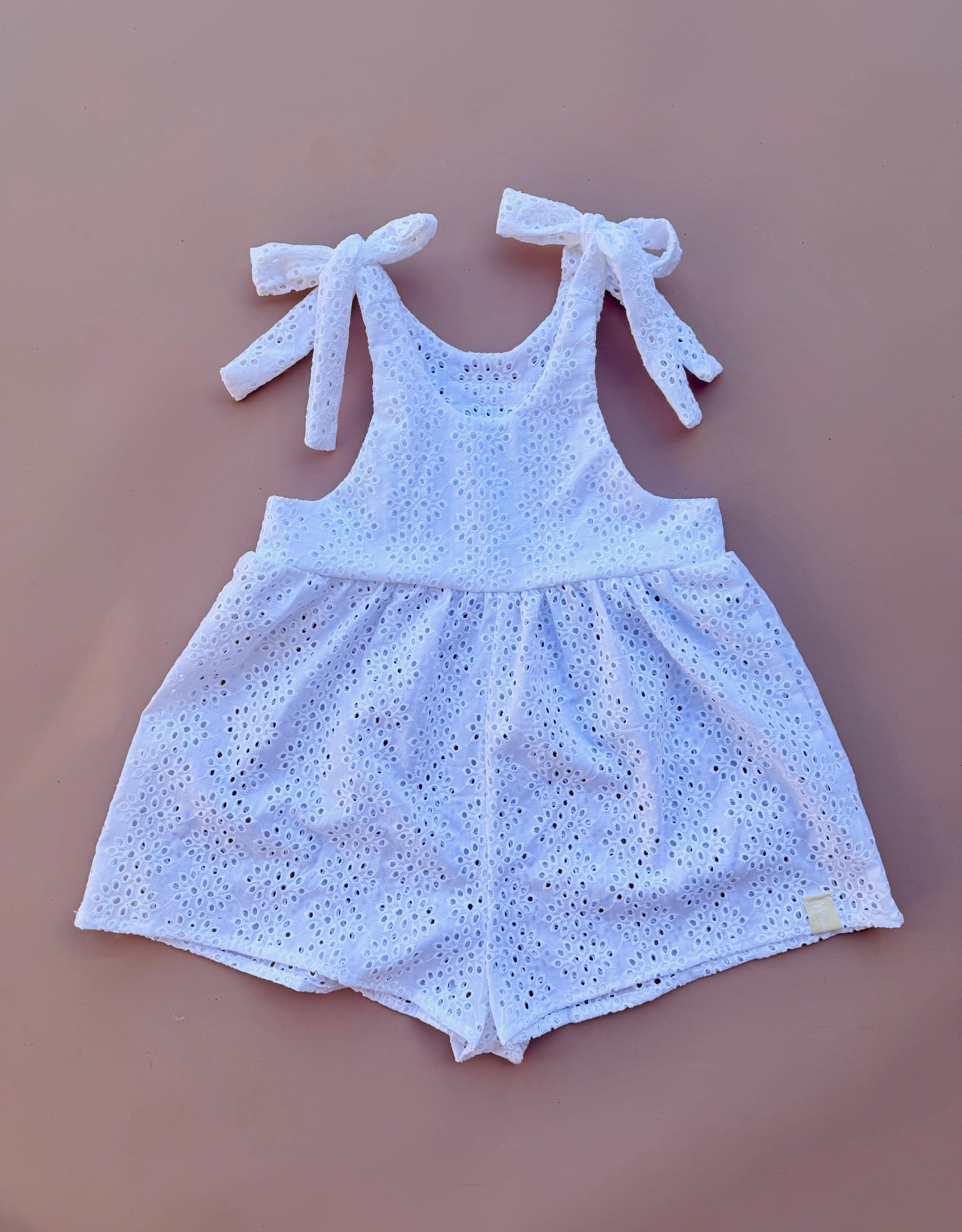 Hallie Playsuit - White Broderie