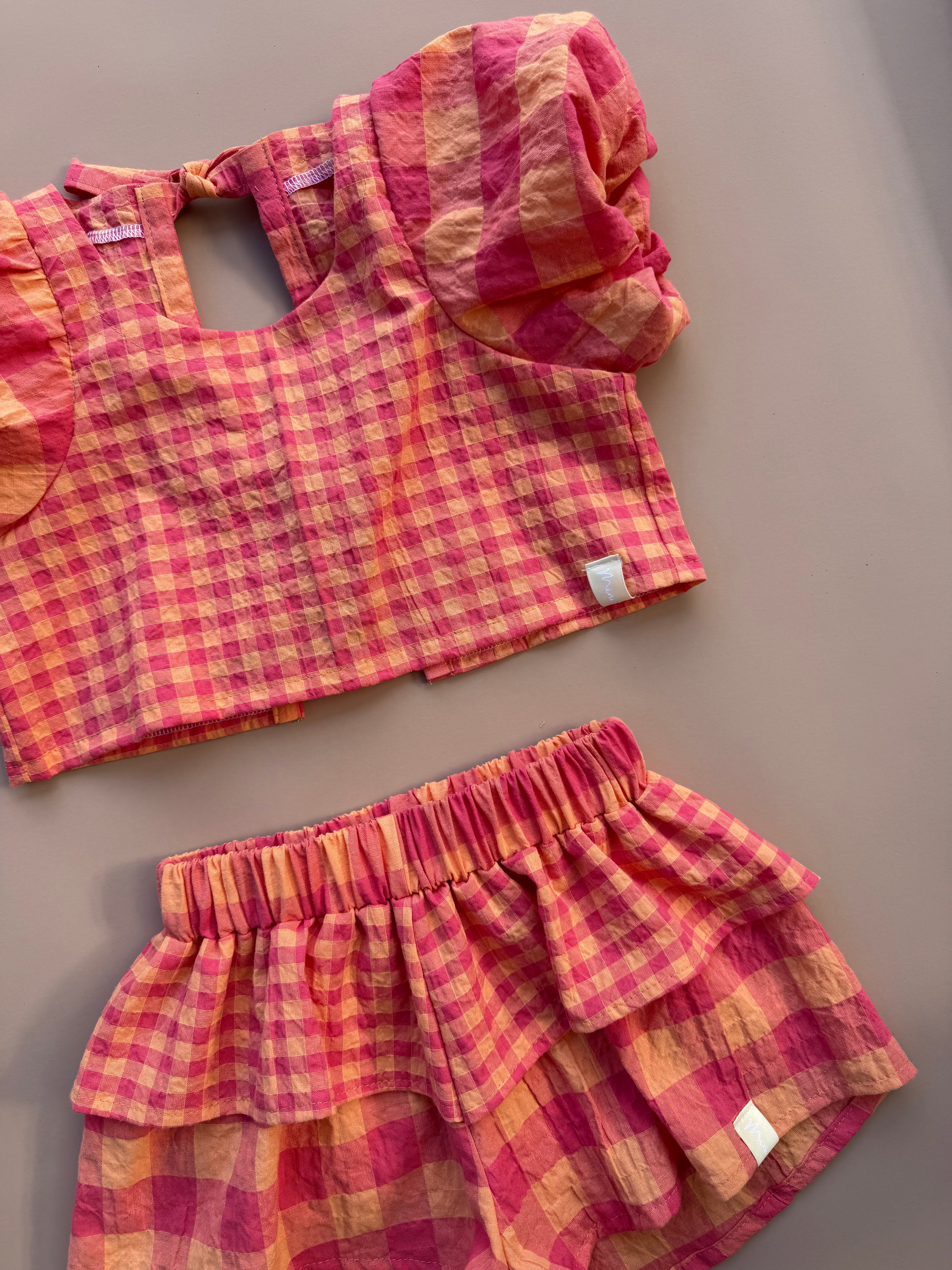 Kendall Shorts - Melon Crush Gingham