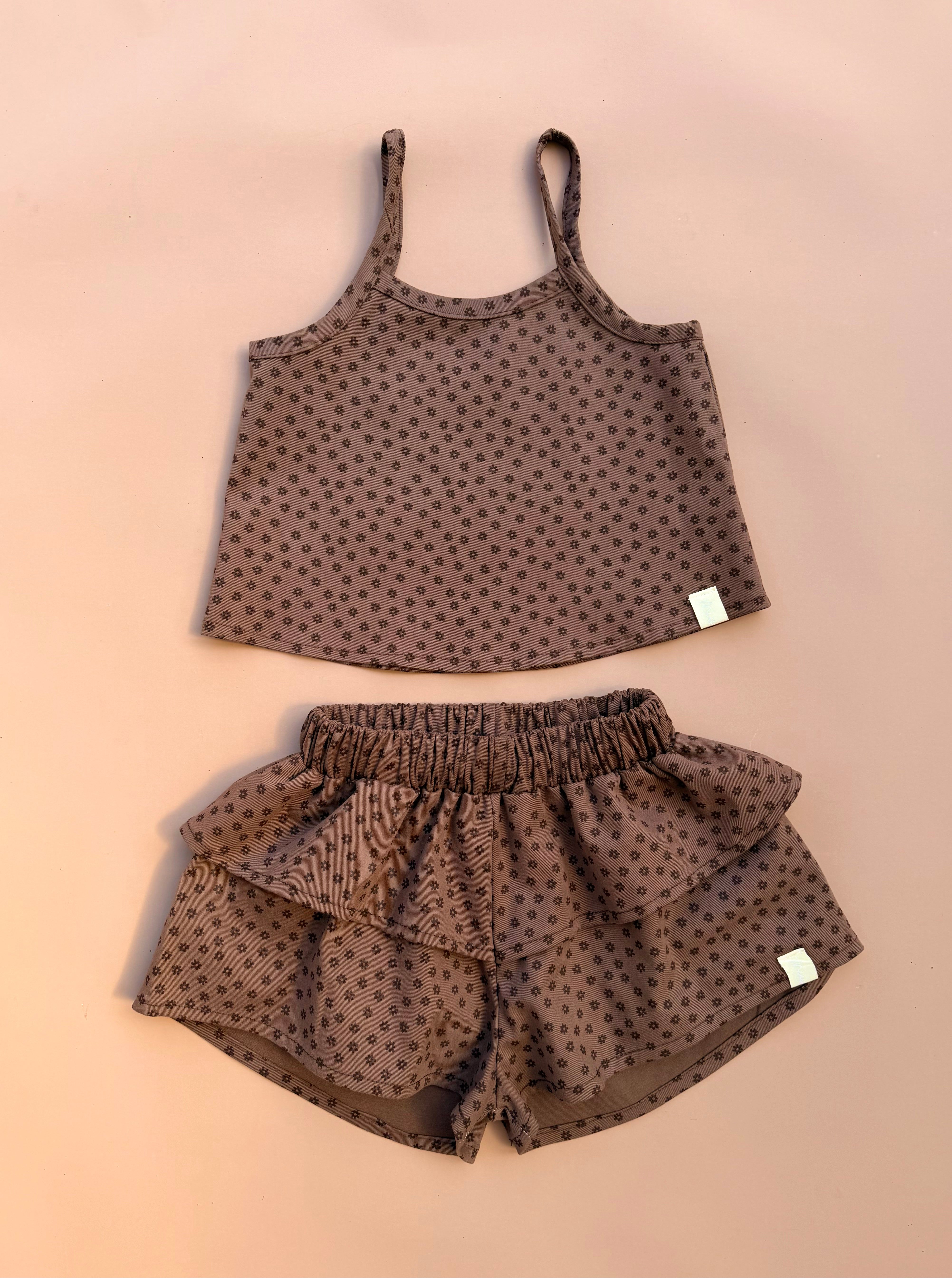 Cropped Cami - Chocolate Floral