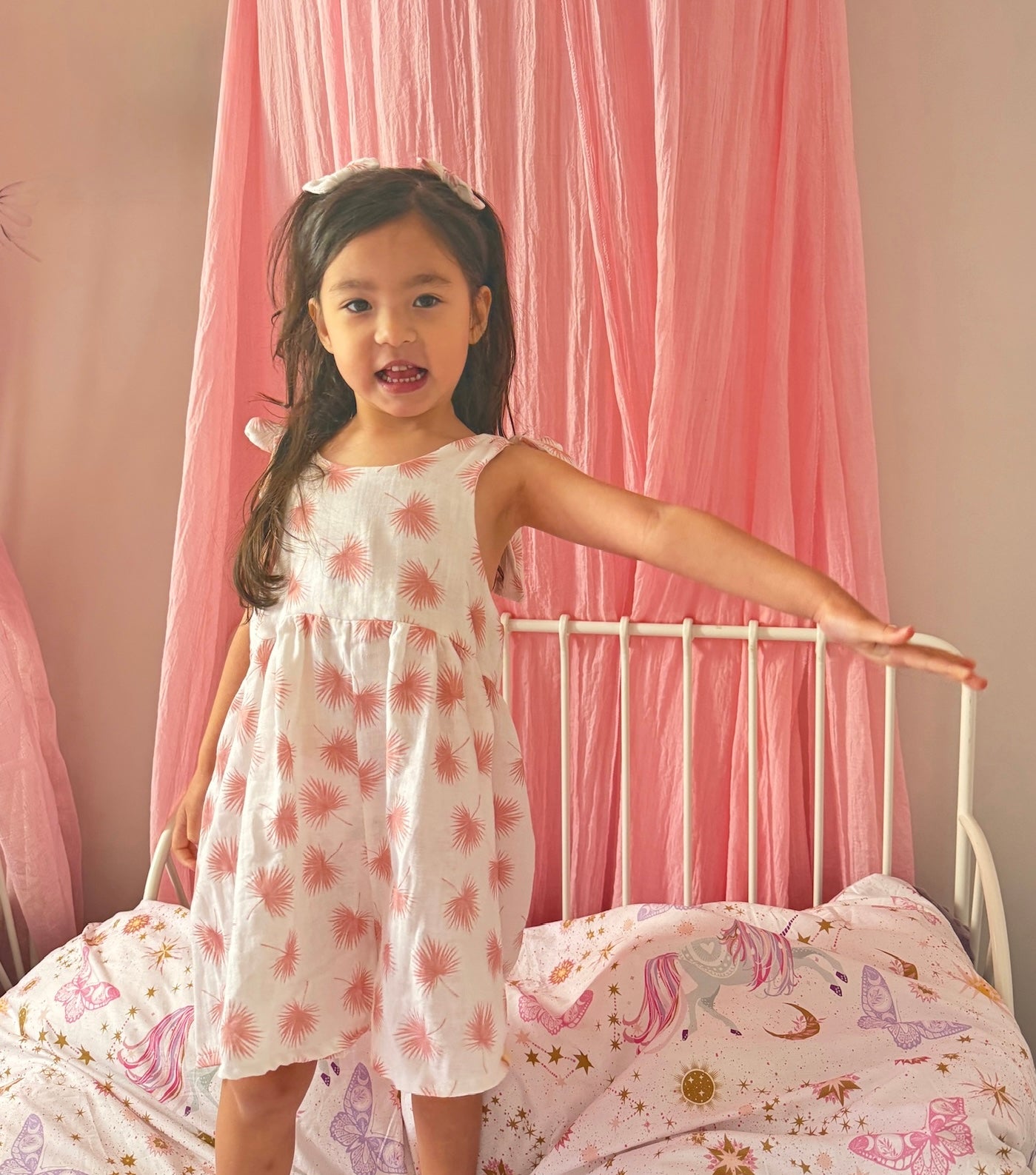 Hallie Playsuit - Pink Palms