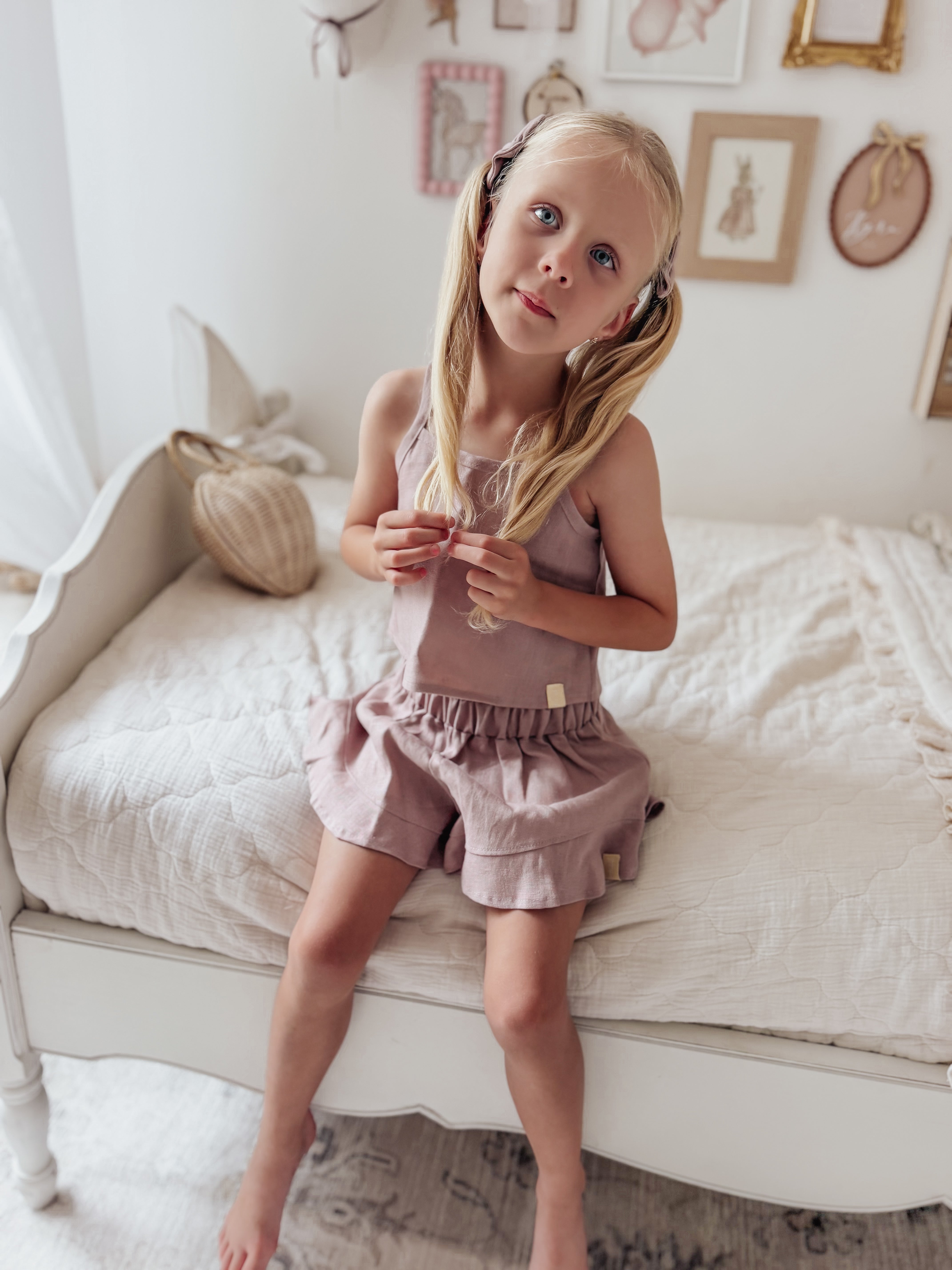 Mimi Shorts - Musk Linen