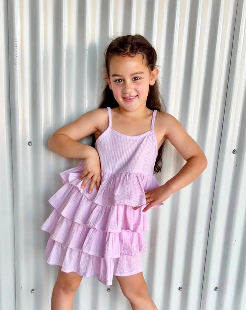 RaRa Dress - Lilac Seersucker
