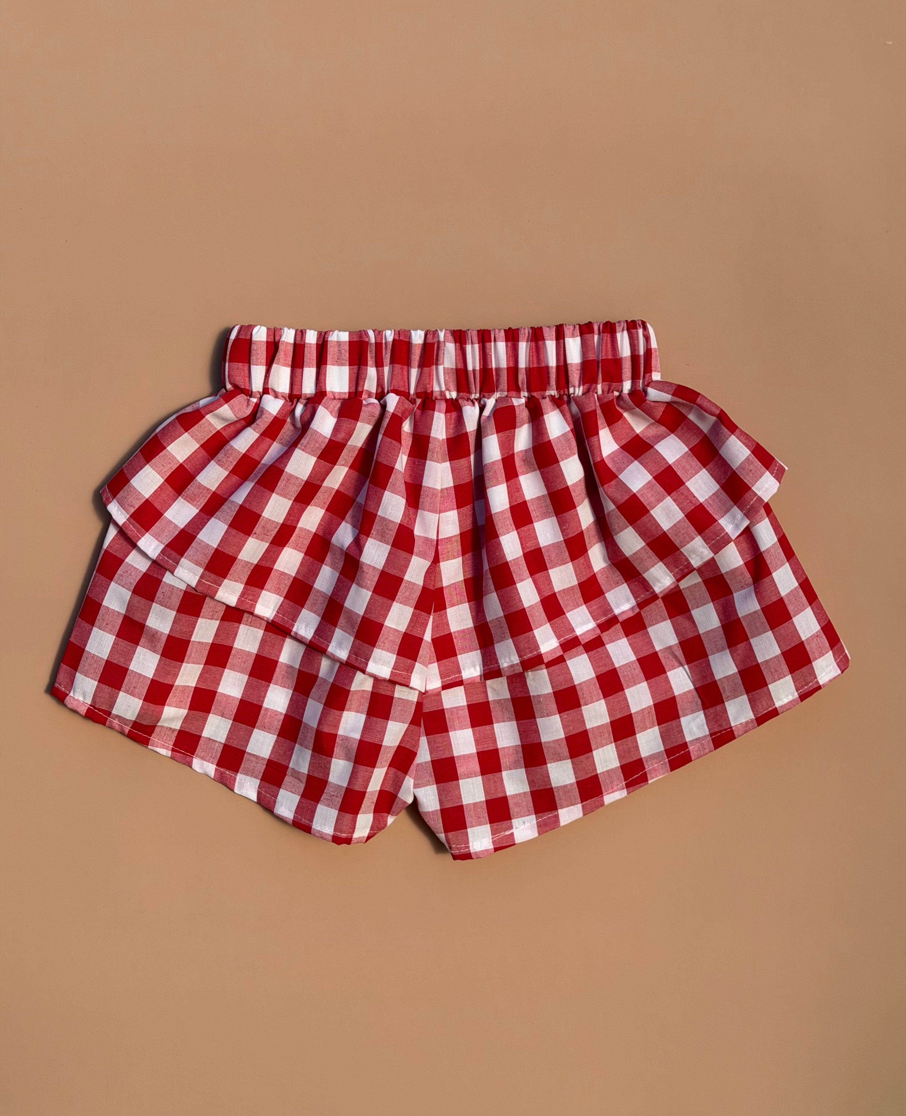 Kendall Shorts - Red Gingham