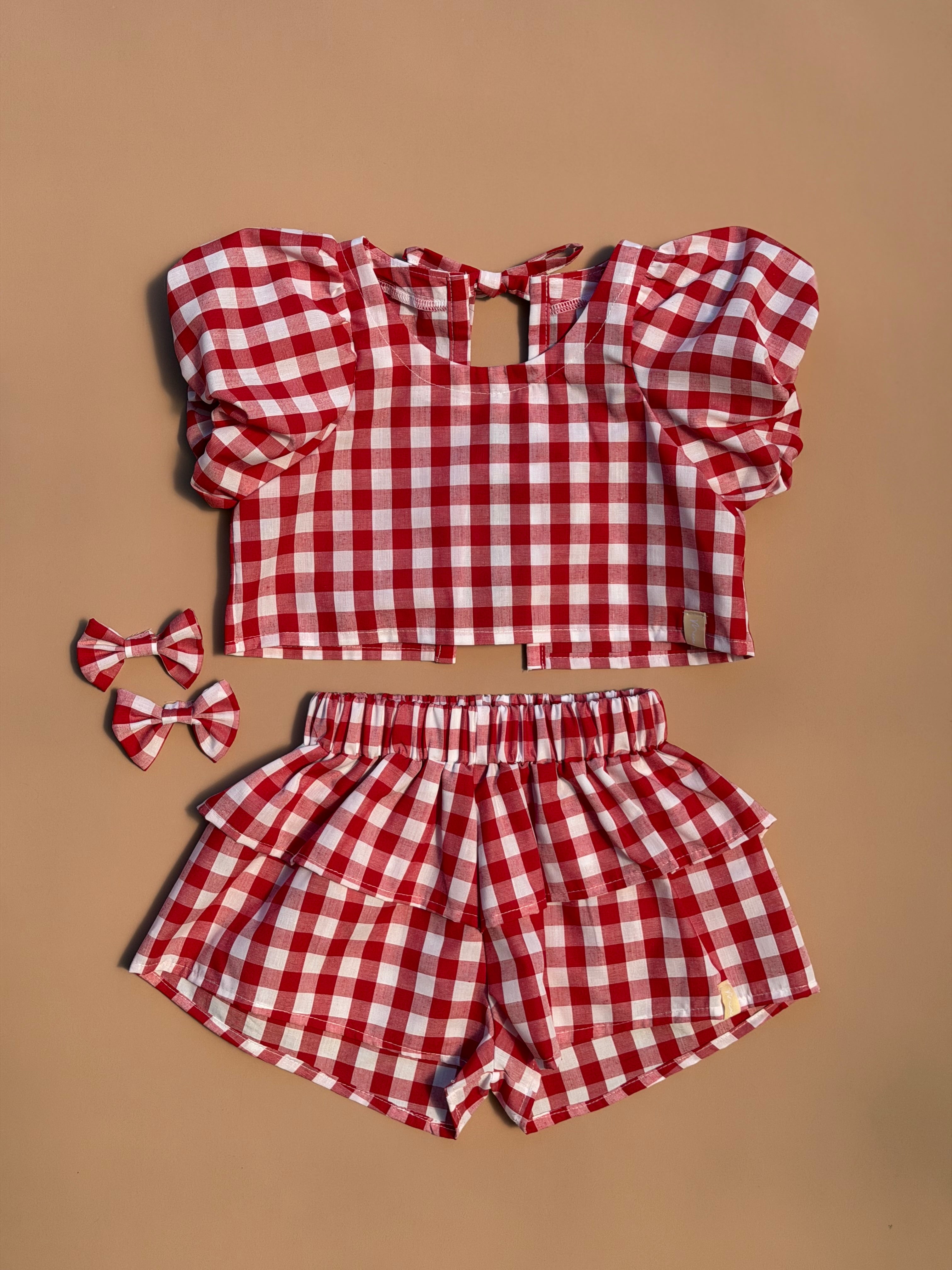 Kendall Shorts - Red Gingham